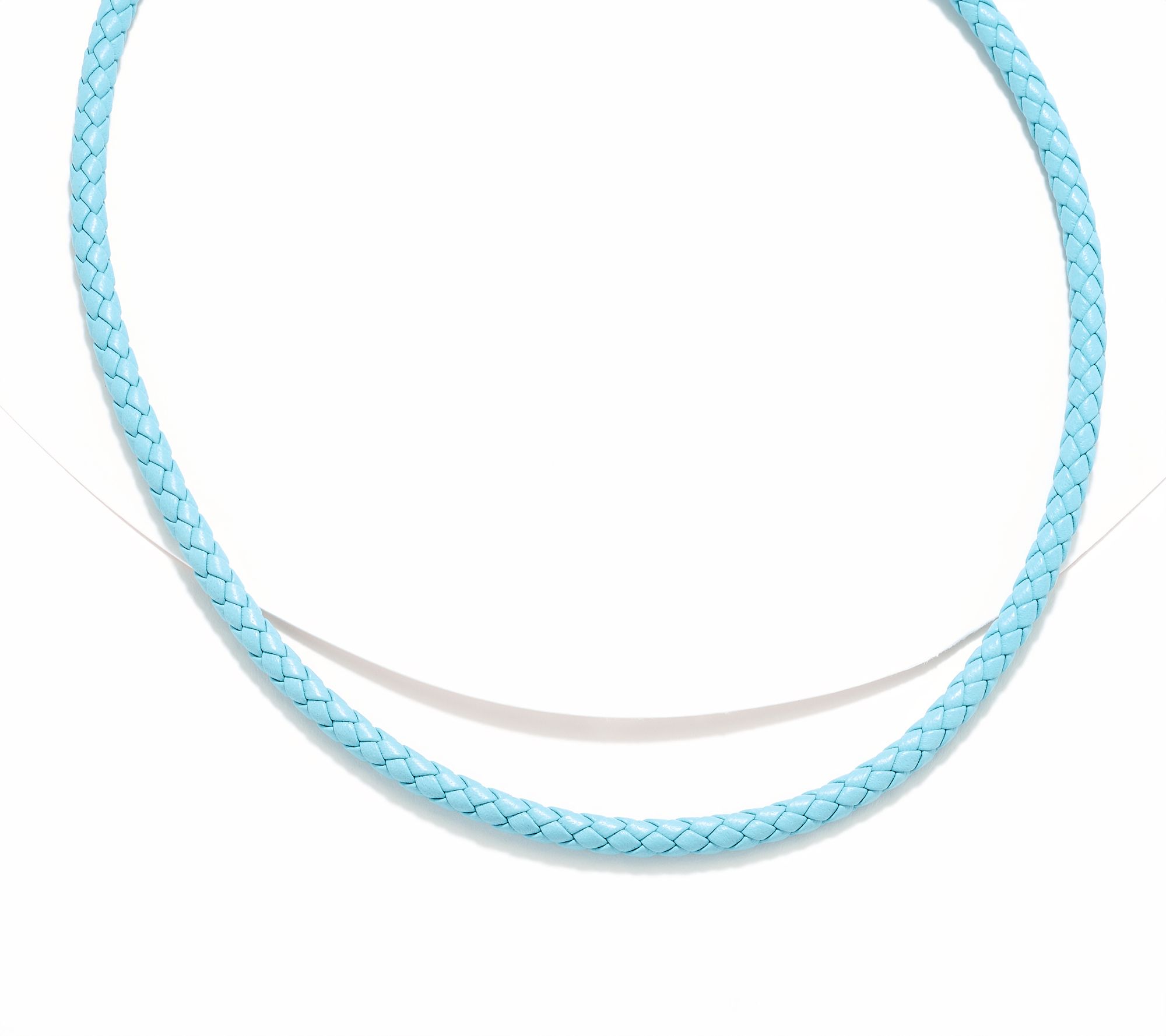 JAI Sterling Silver Braided Genuine Leather 18" Necklace