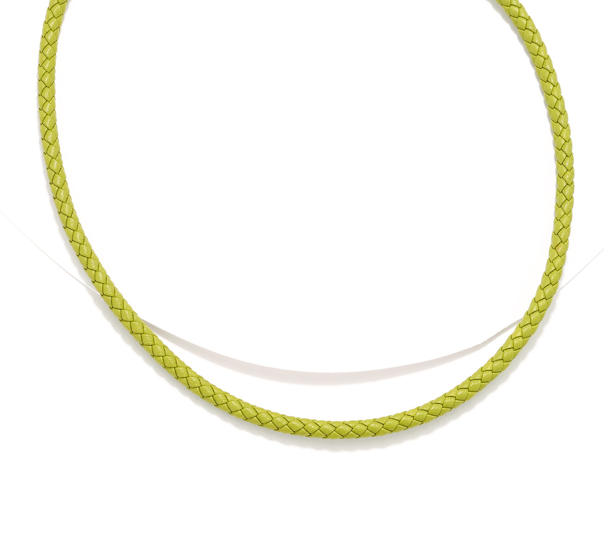 JAI Sterling Silver Braided Genuine Leather 18" Necklace