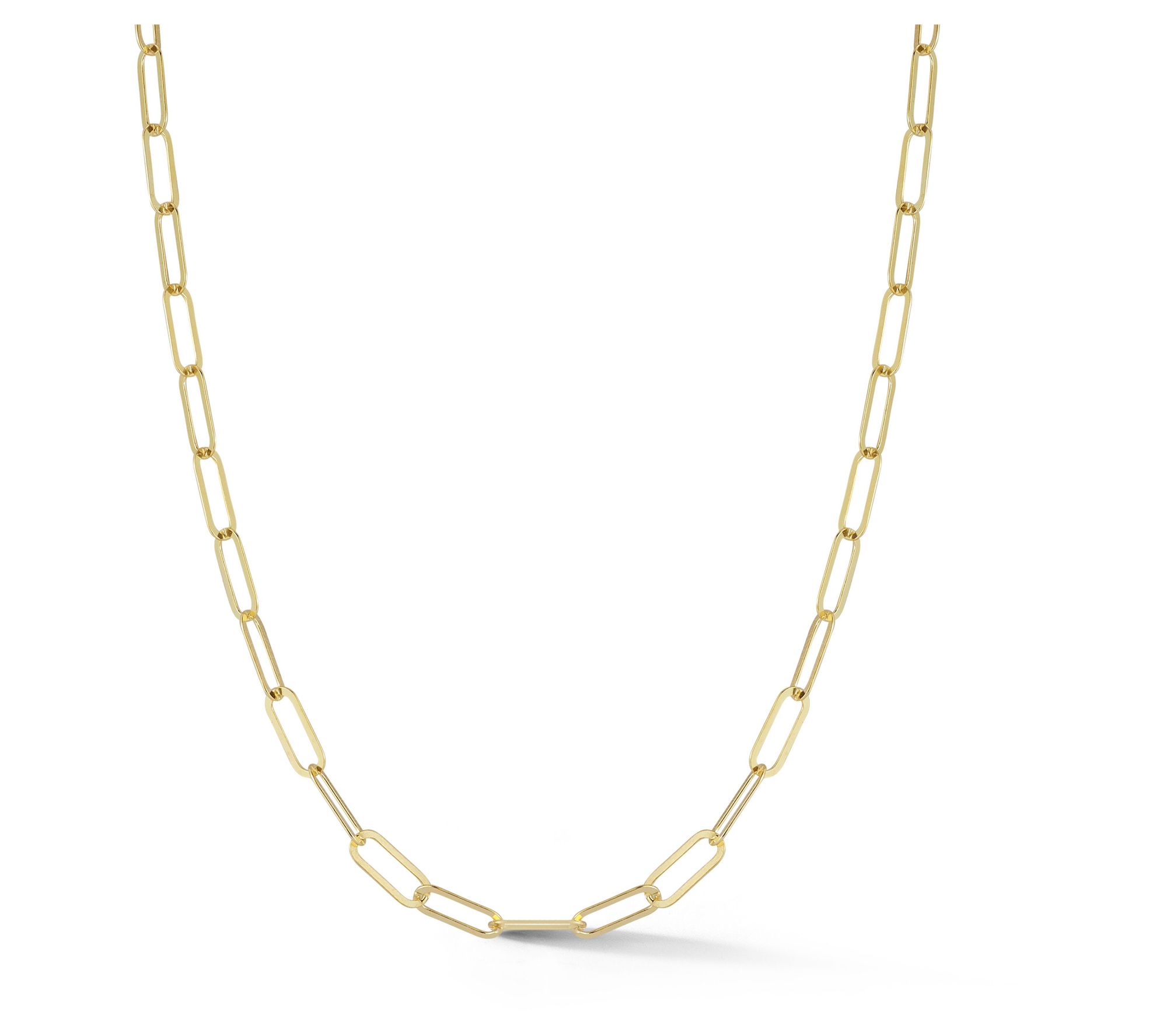 Italian Silver 24" Thin Paperclip Chain Necklace, Sterling