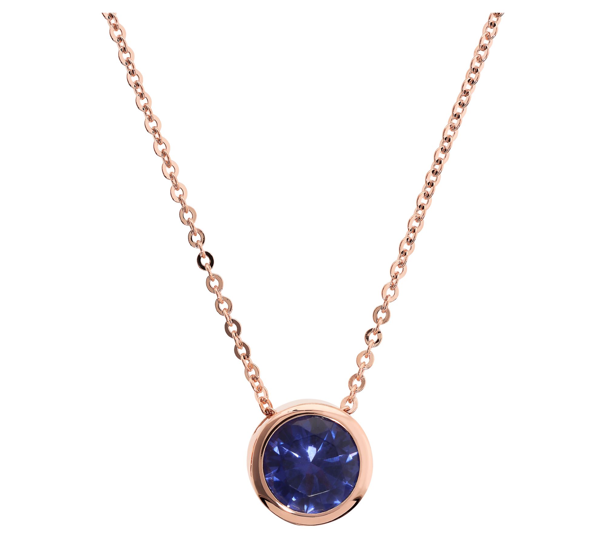 Diamonique X Bronzo Italia Slide Pendant w/ Chain