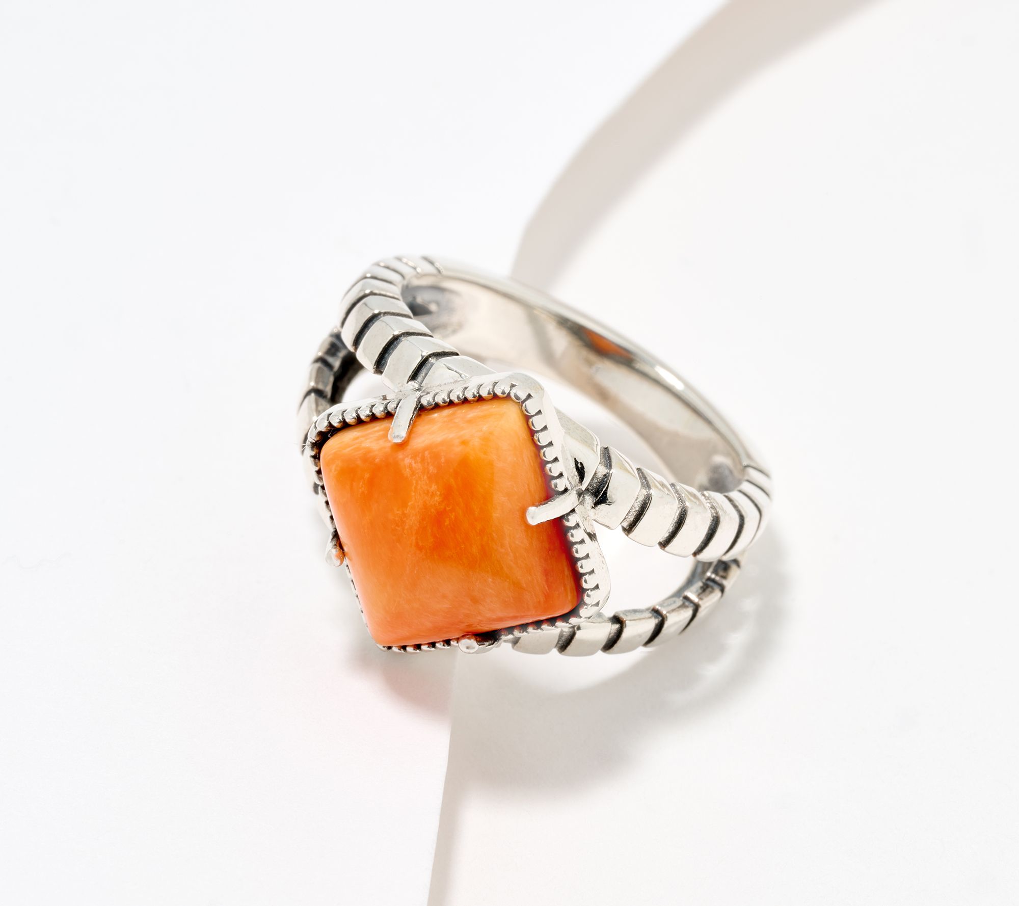 American West Sterling Silver Cushion Cut Gemstone Ring