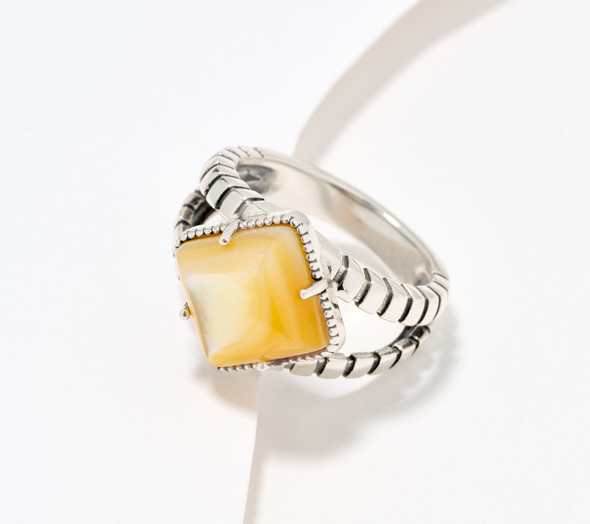 American West Sterling Silver Cushion Cut Gemstone Ring