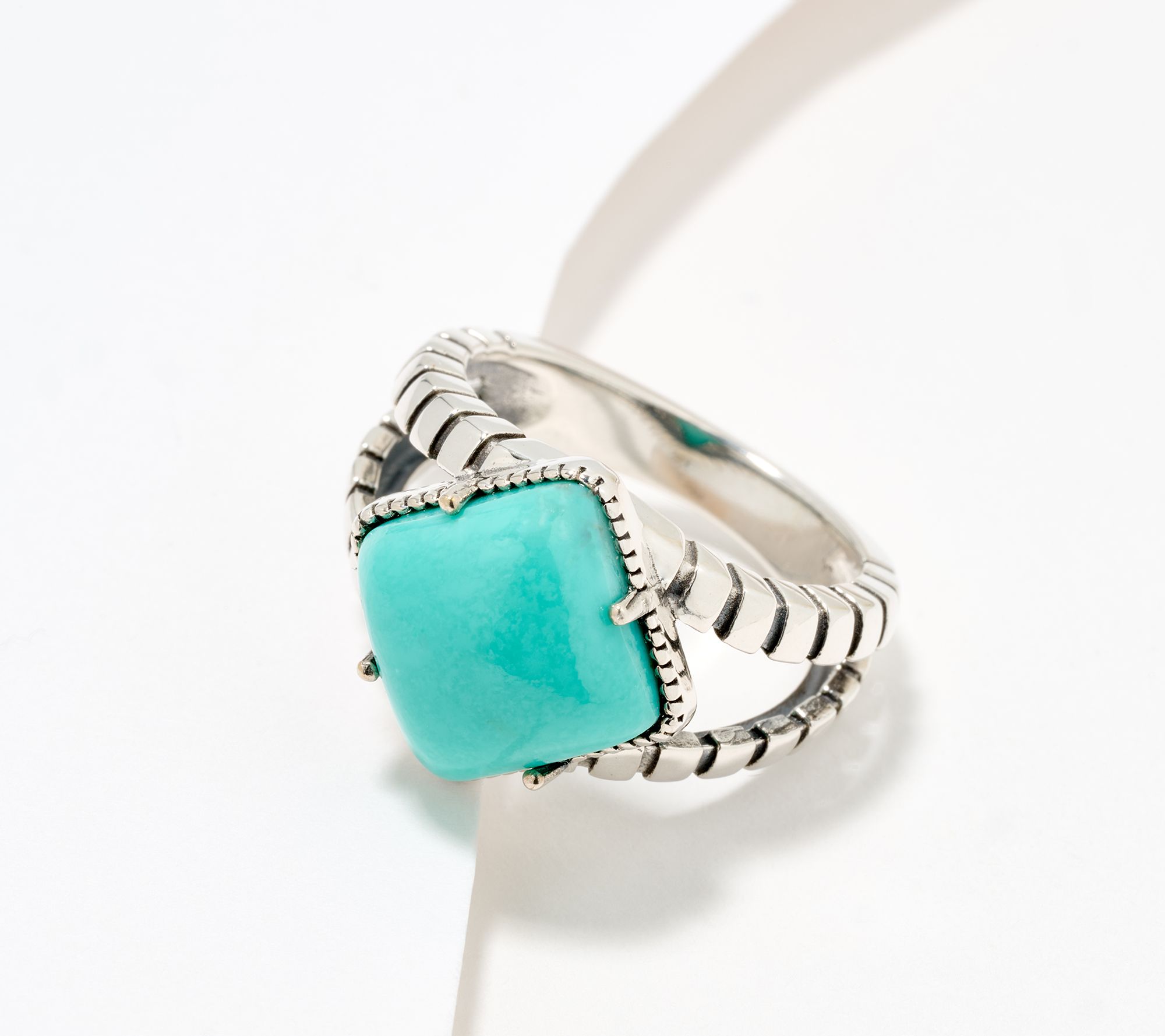 American West Sterling Silver Cushion Cut Gemstone Ring