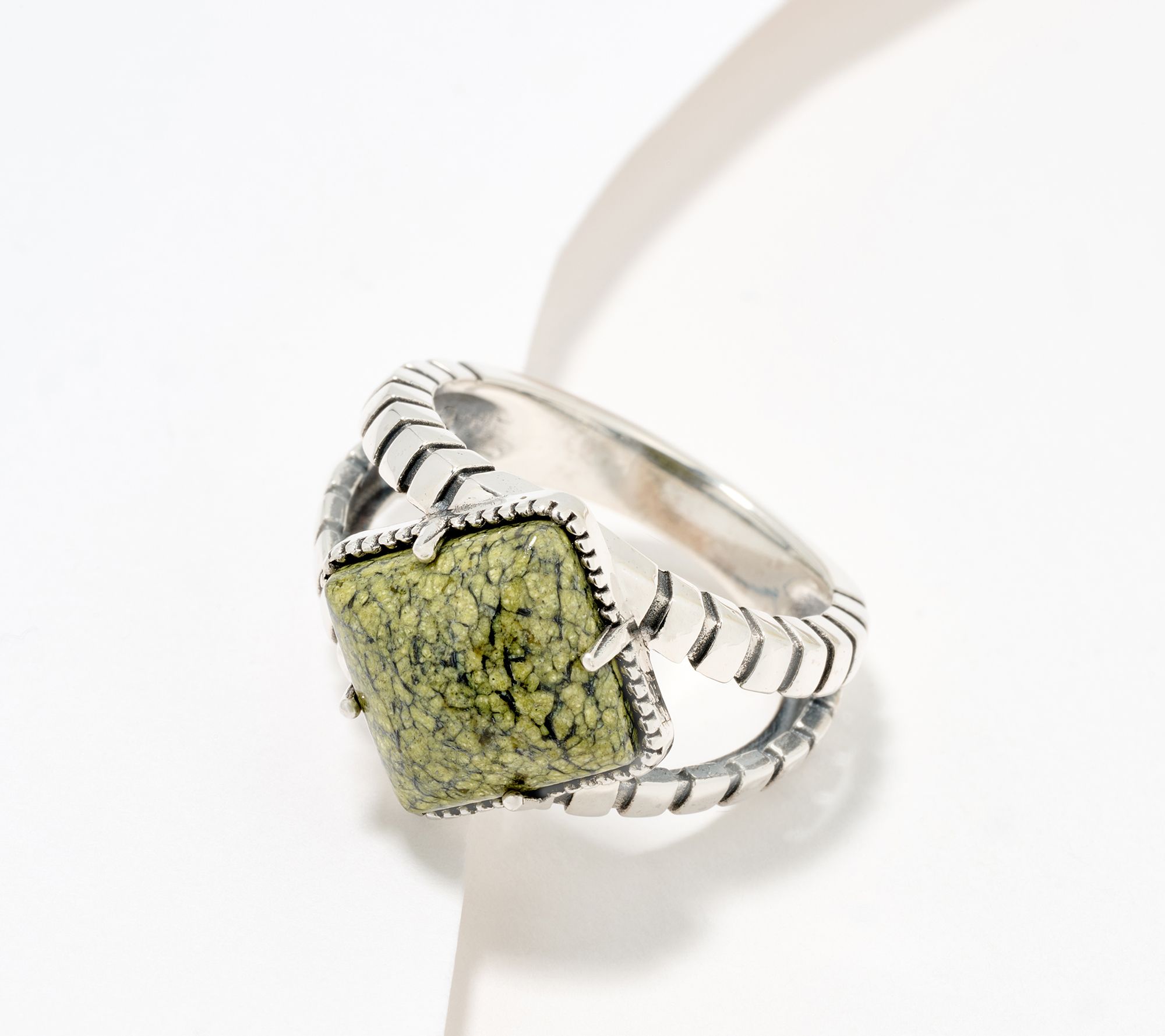 American West Sterling Silver Cushion Cut Gemstone Ring