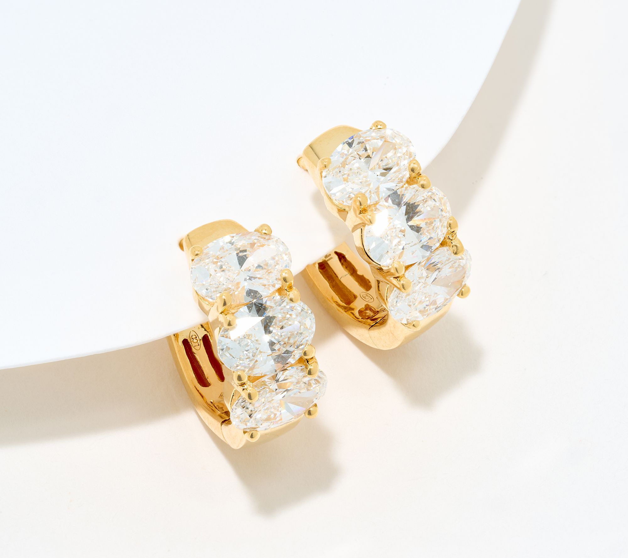 Fire Light Lab Grown Diamond 3.00 cttw Oval Hoops, Sterling Silver