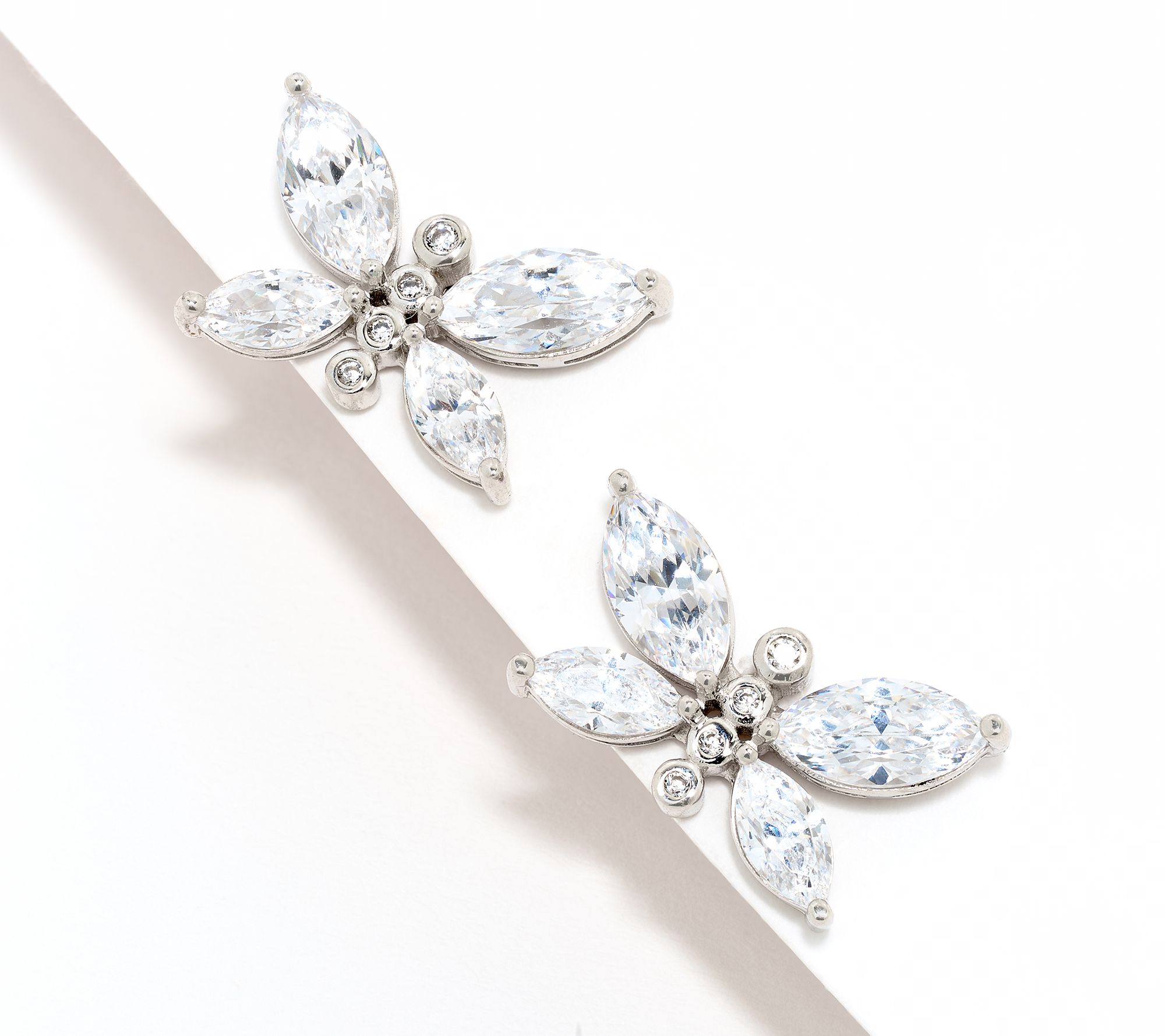Diamonique x Lulu Frost Butterfly Stud Earrings, Sterling Silver