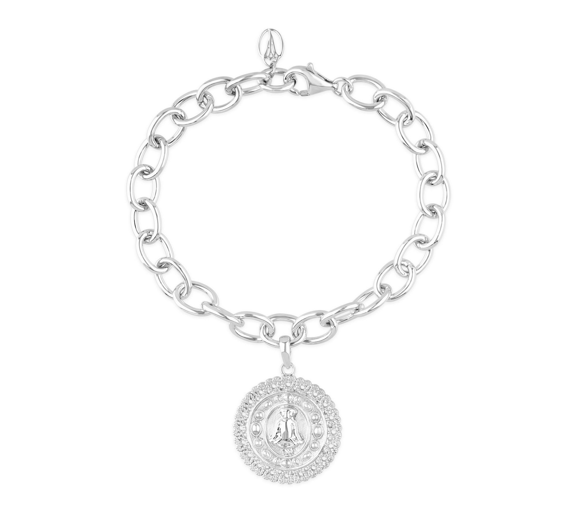 Goddaughters Sterling Silver Zen Dog Charm Bracelet