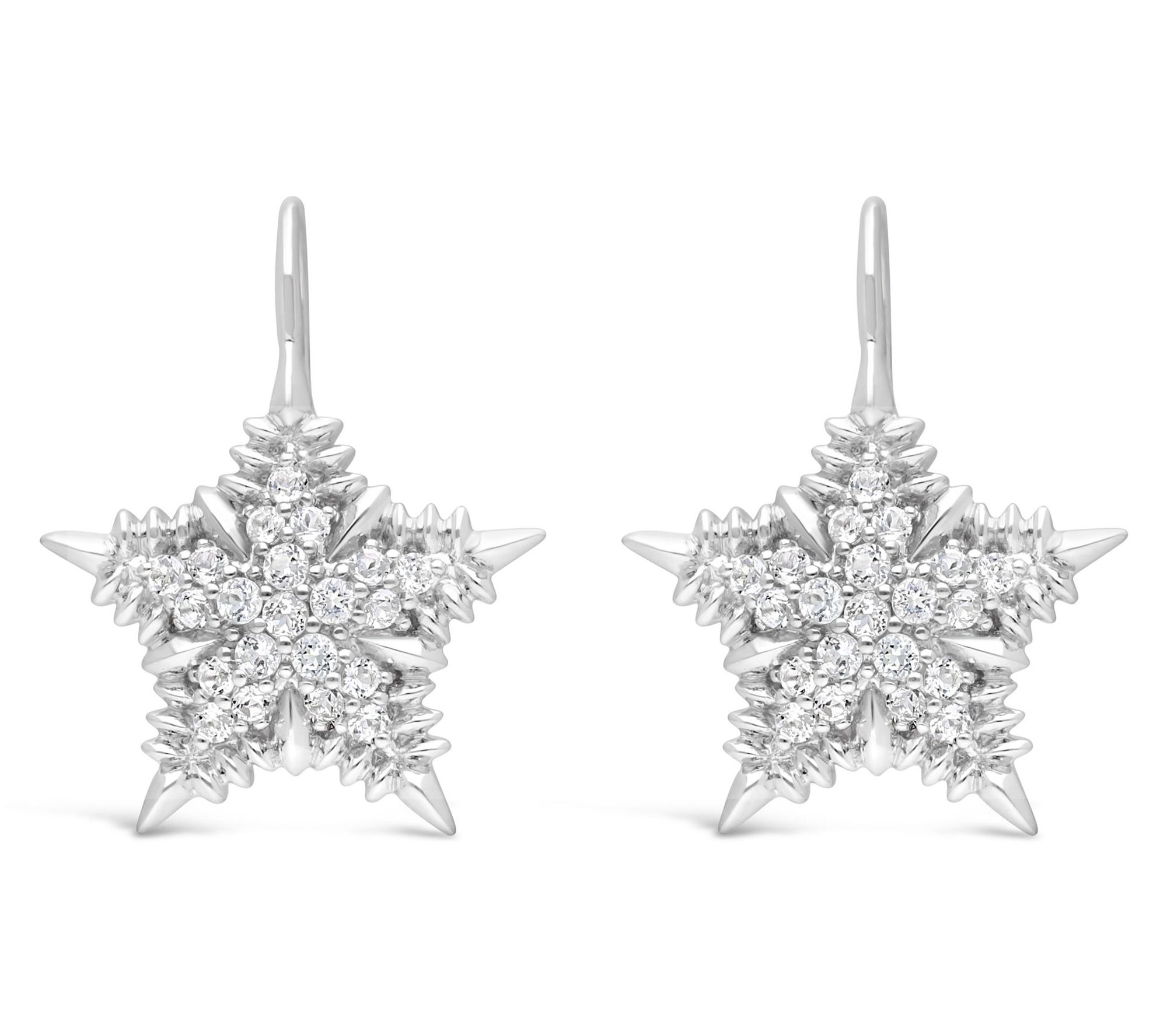 Margo Manhattan Sterling White Topaz Sophia Star Earrings