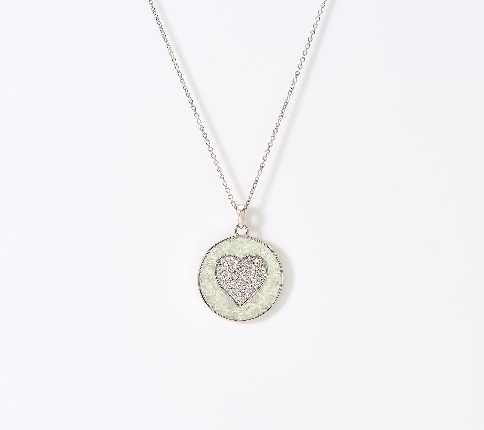 Kirks Folly Stardust Diamond 25mm Cherished Heart Necklace