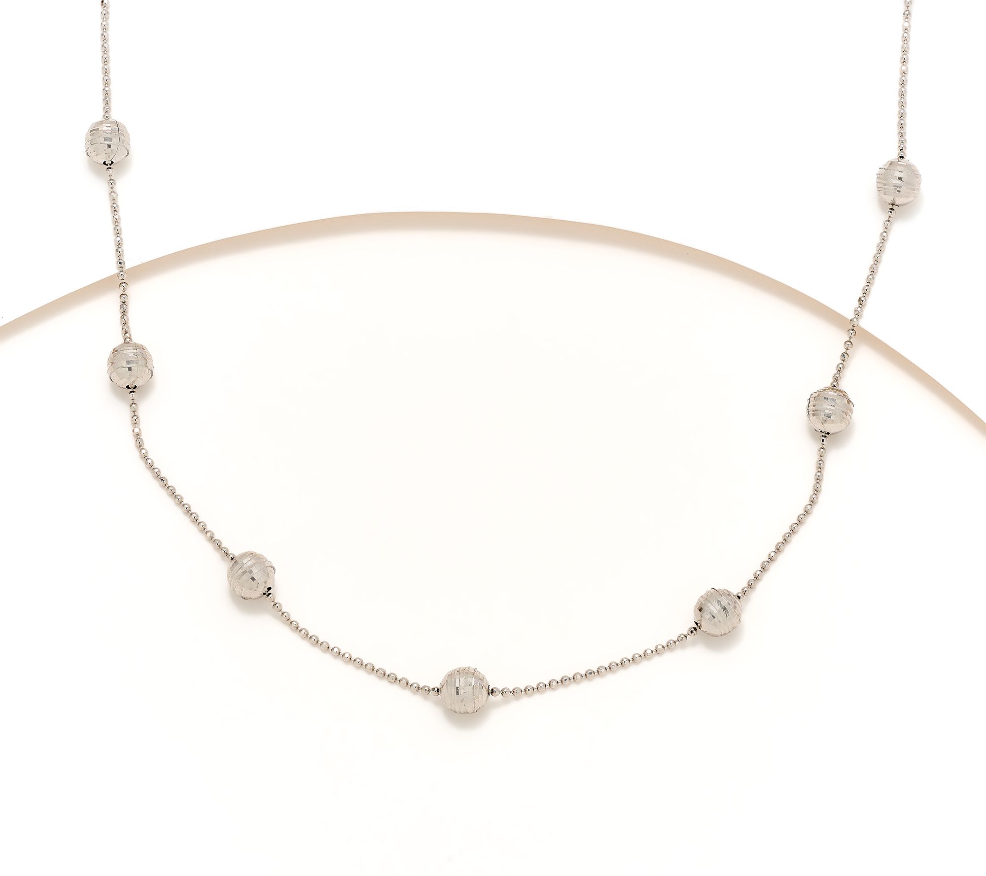 "As Is" David Markstein 16" Sterling Bead Station with Chain Necklace