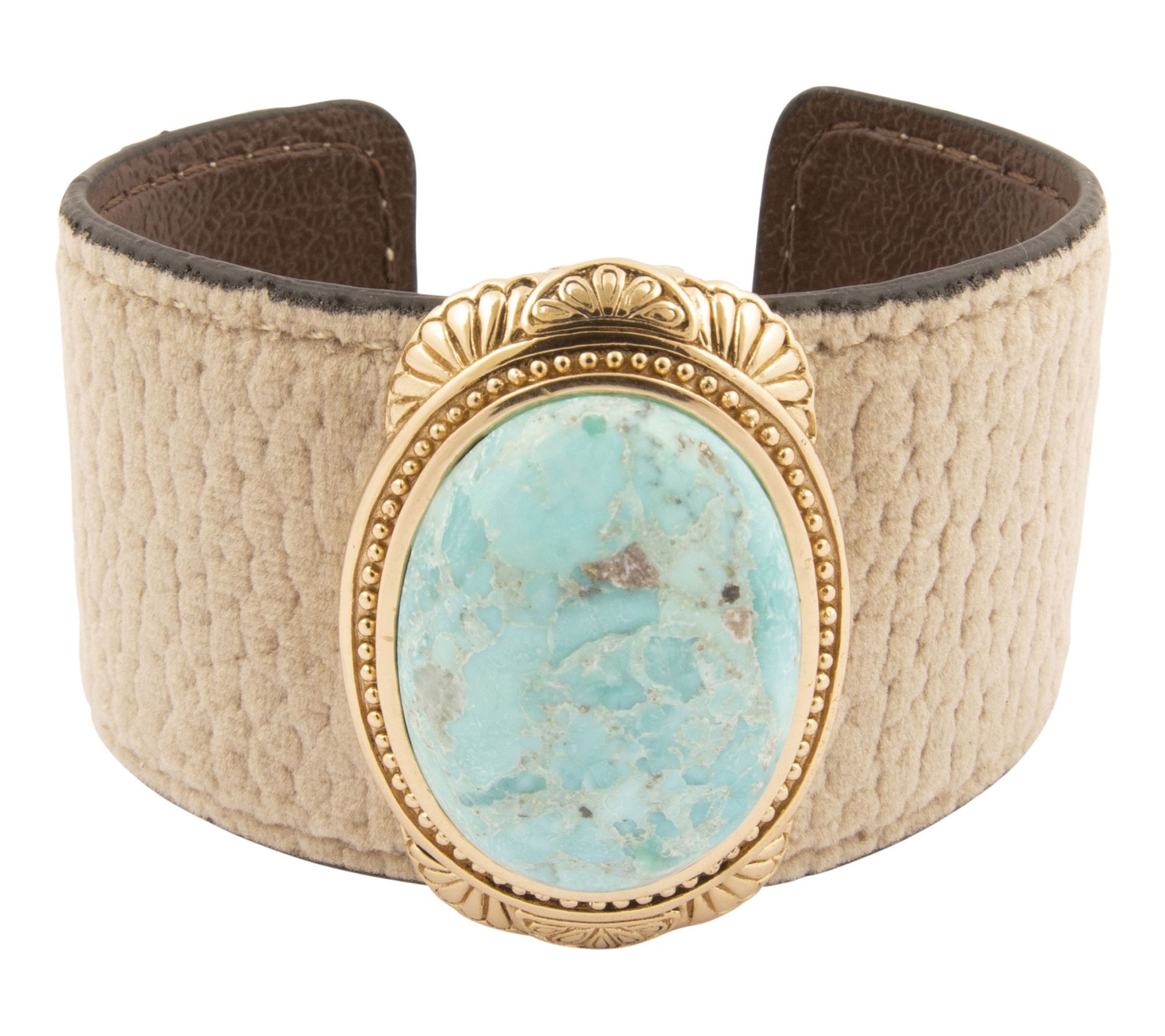 Barse Artisan Crafted Turquoise Velvet Cuff Bracelet