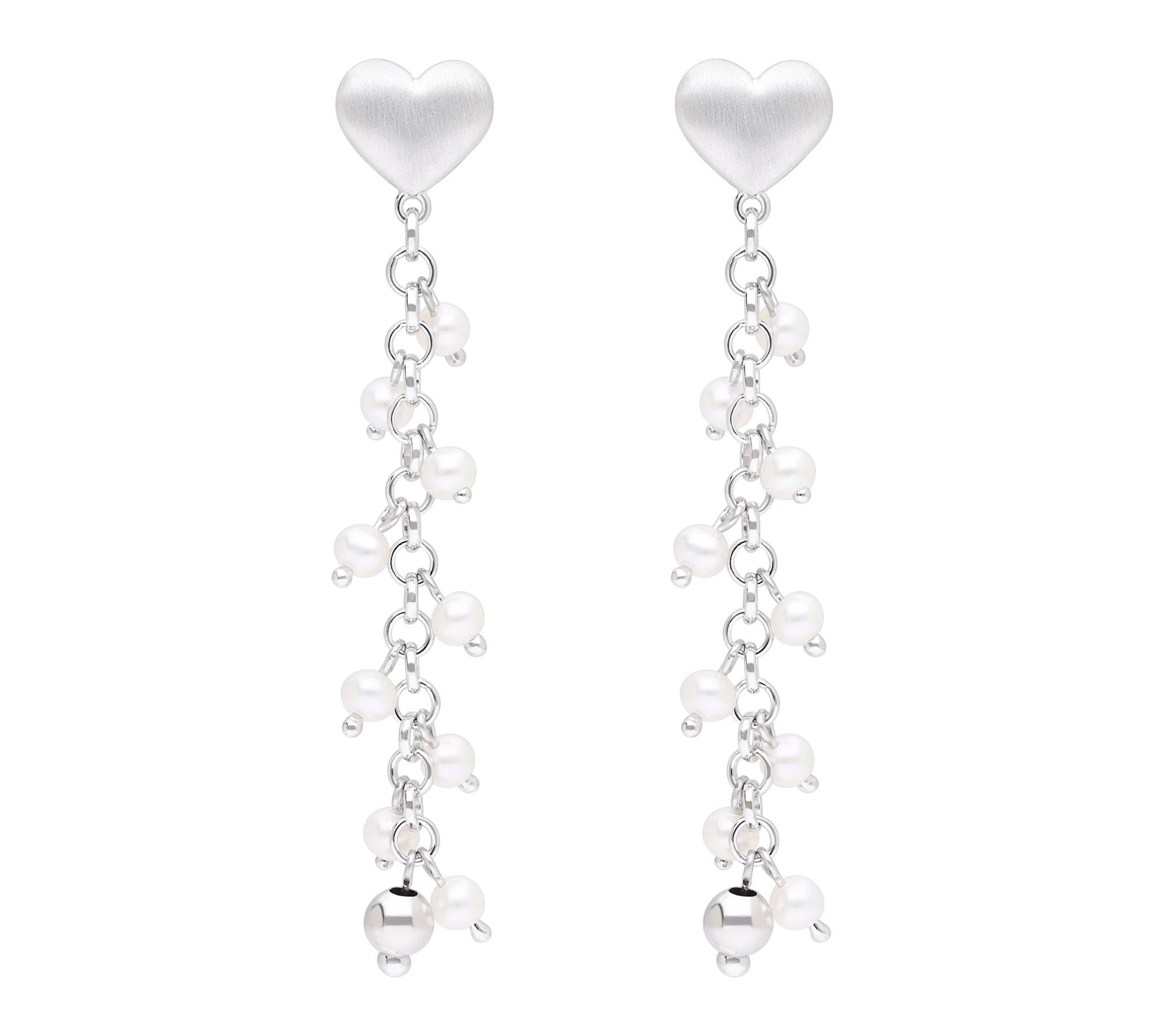 Elyse Ryan Sterling Silver Cultured Pearl Dangle Earrings