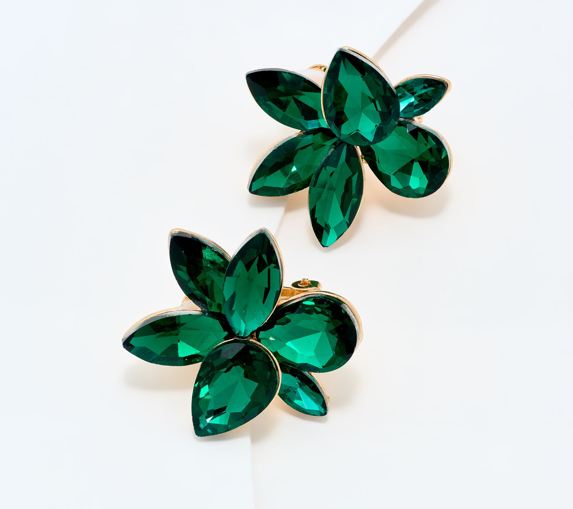 "As Is" Susan Graver Simulate Crystal Floral Earrings