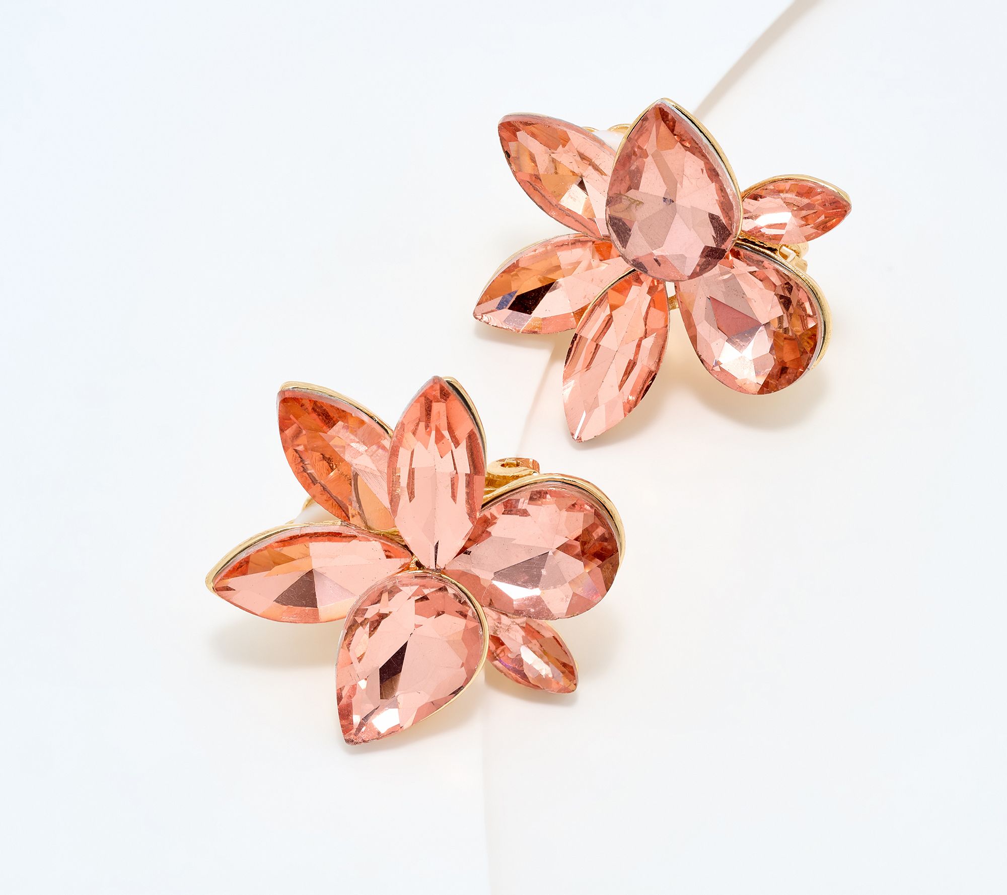 "As Is" Susan Graver Simulate Crystal Floral Earrings