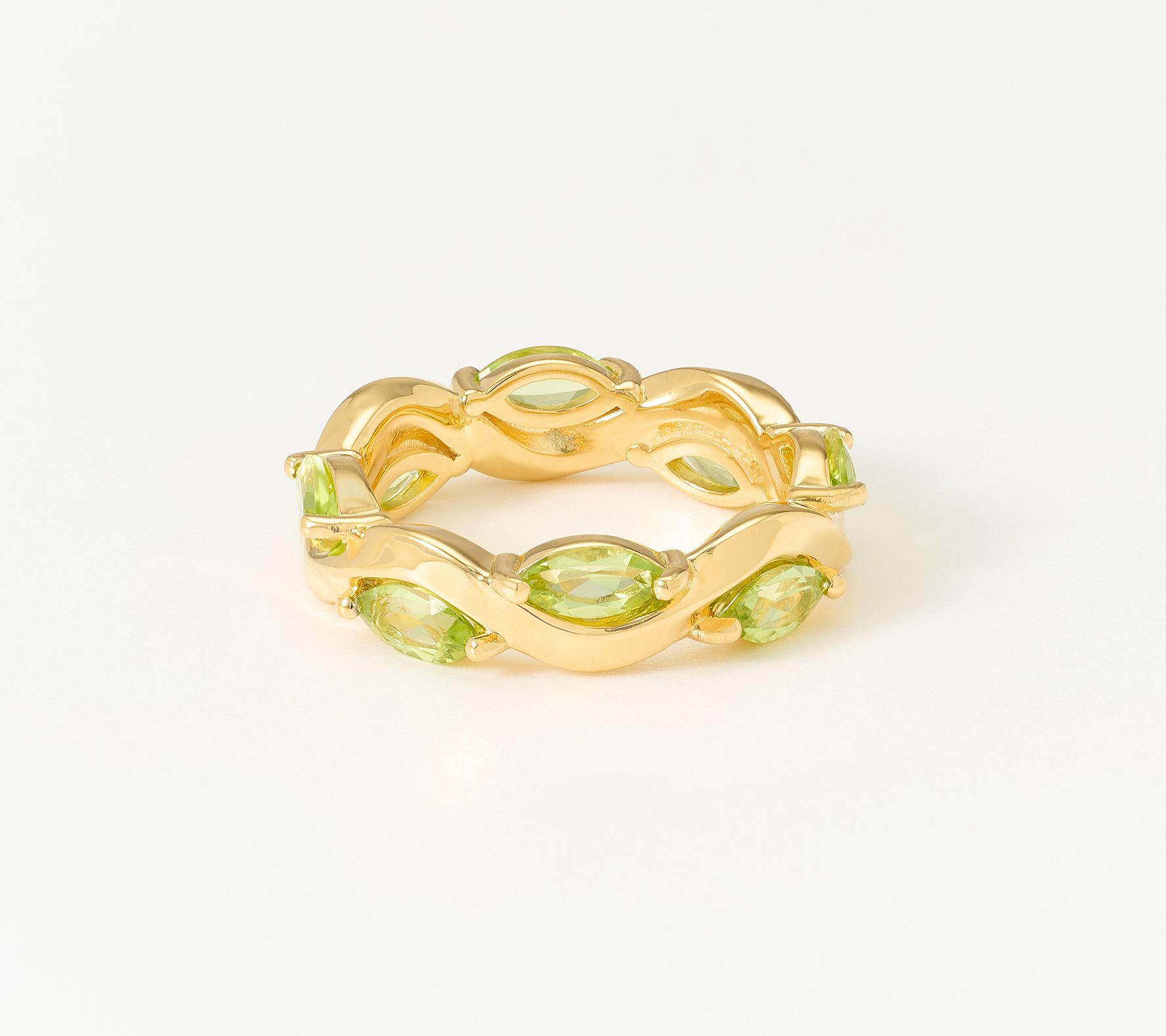 Christian James by Scott Grimes 14K Gold Plated Ripple Marquise Gemstone Ring
