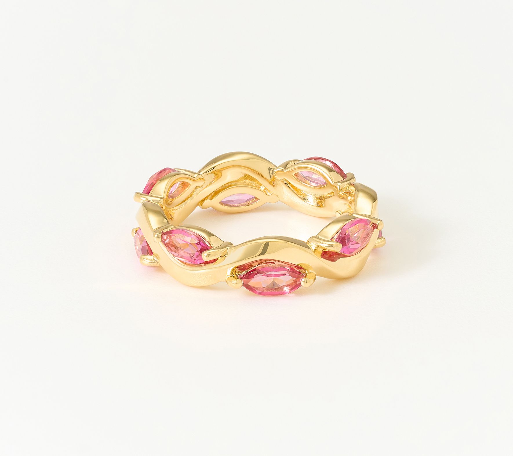 Christian James by Scott Grimes 14K Gold Plated Ripple Marquise Gemstone Ring