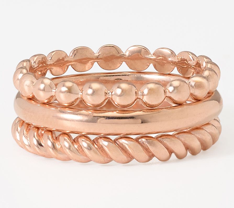 Ultrafine 950 Silver Set of 3 Rings
