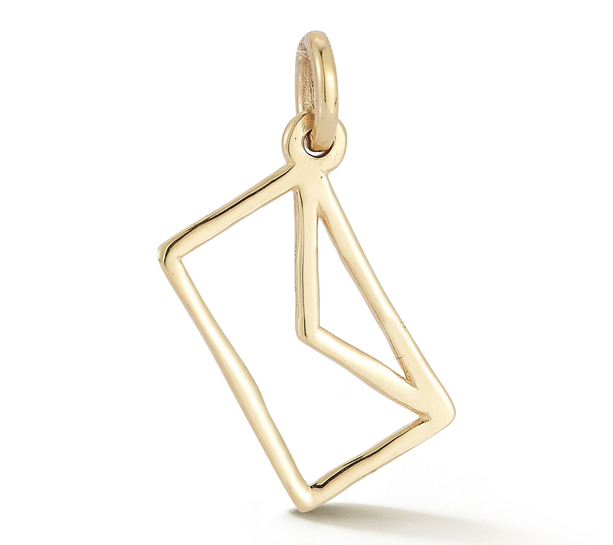 Italian Gold Envelope Pendant, 14K