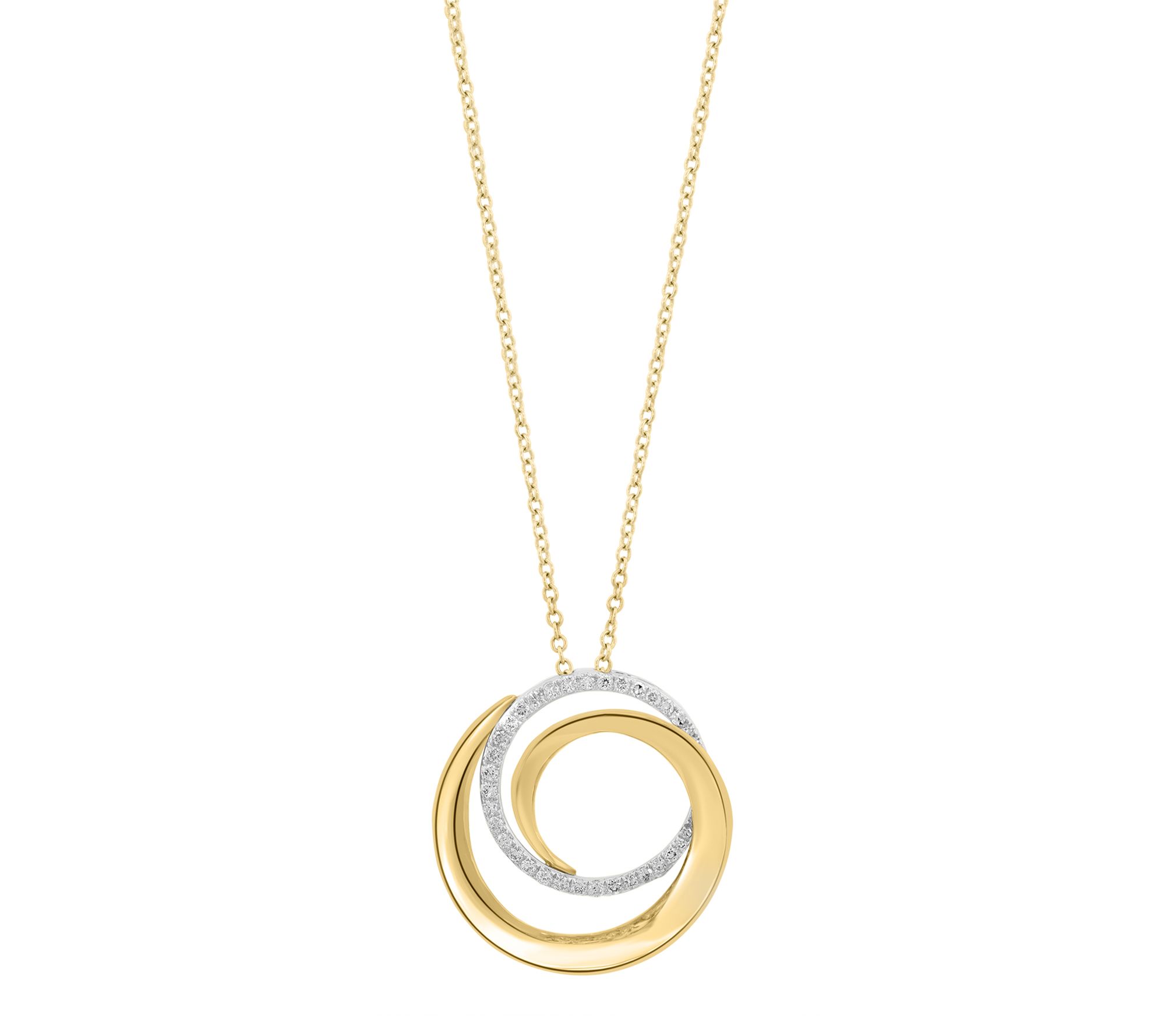 Effy Diamond Two-Tone Diamond Pendant w/ Chain, 14K Gold