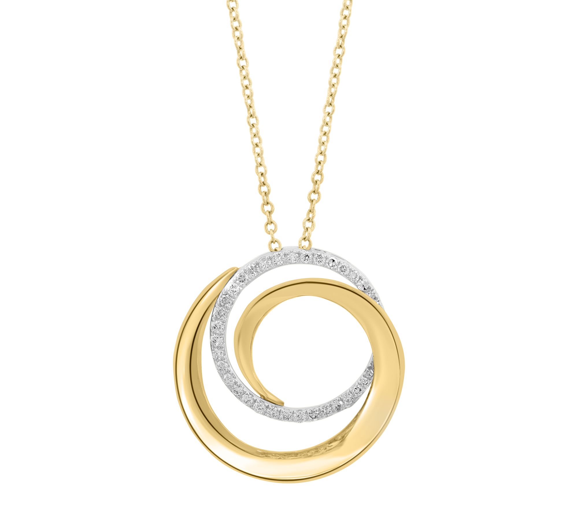 Effy Diamond Two-Tone Diamond Pendant w/ Chain,14K Gold