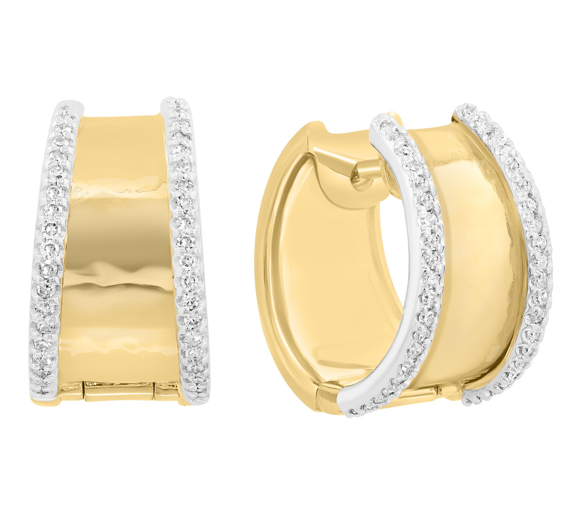 Effy Diamond Two-Tone Hoop Earrings, 14K Gold