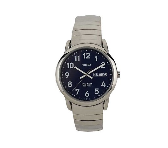 Timex Men's Easy Reader Watch with Expansion Band & Blue Dial