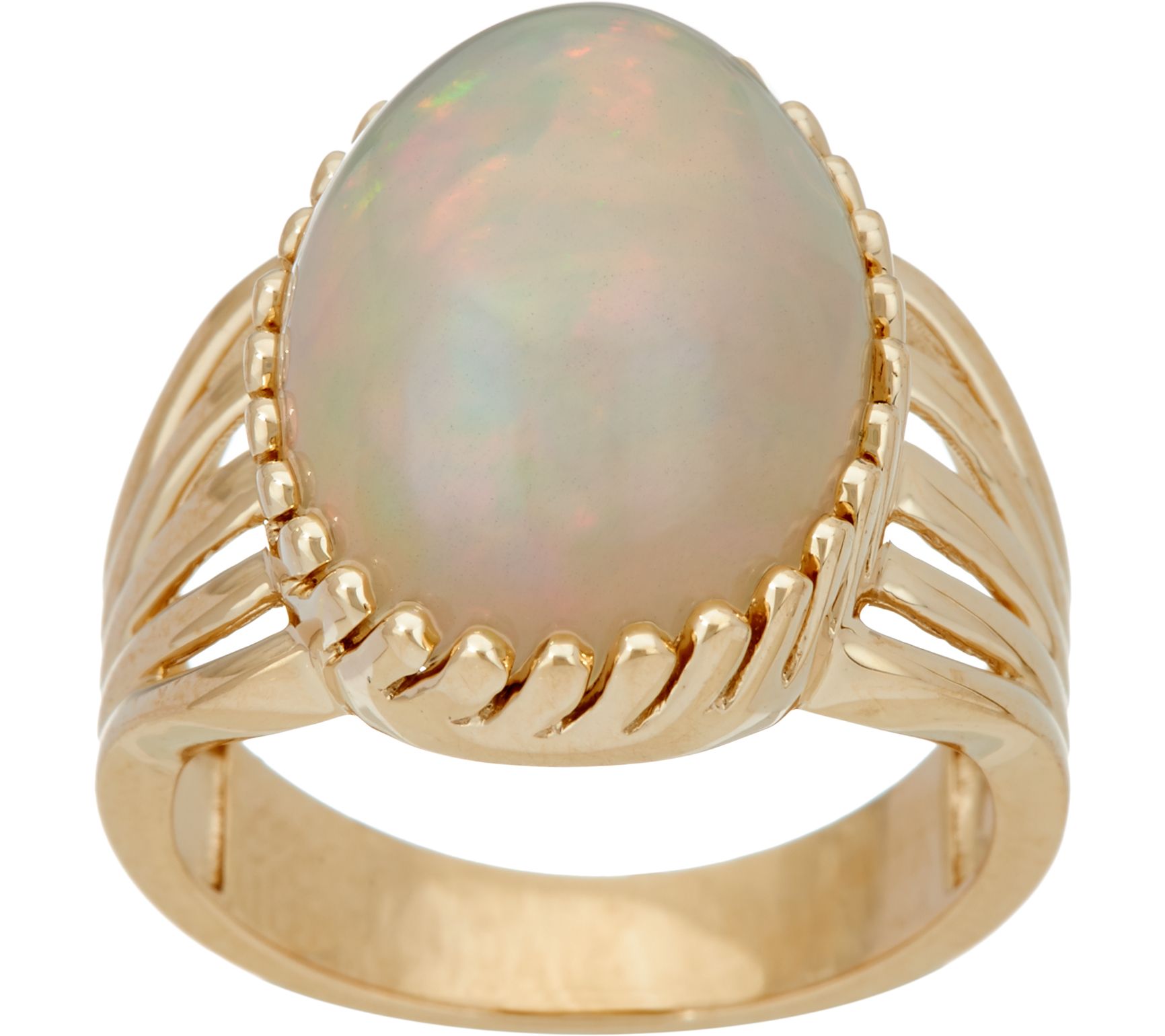 Ethiopian Opal Bold Cocktail Ring 14K Gold - QVC.com