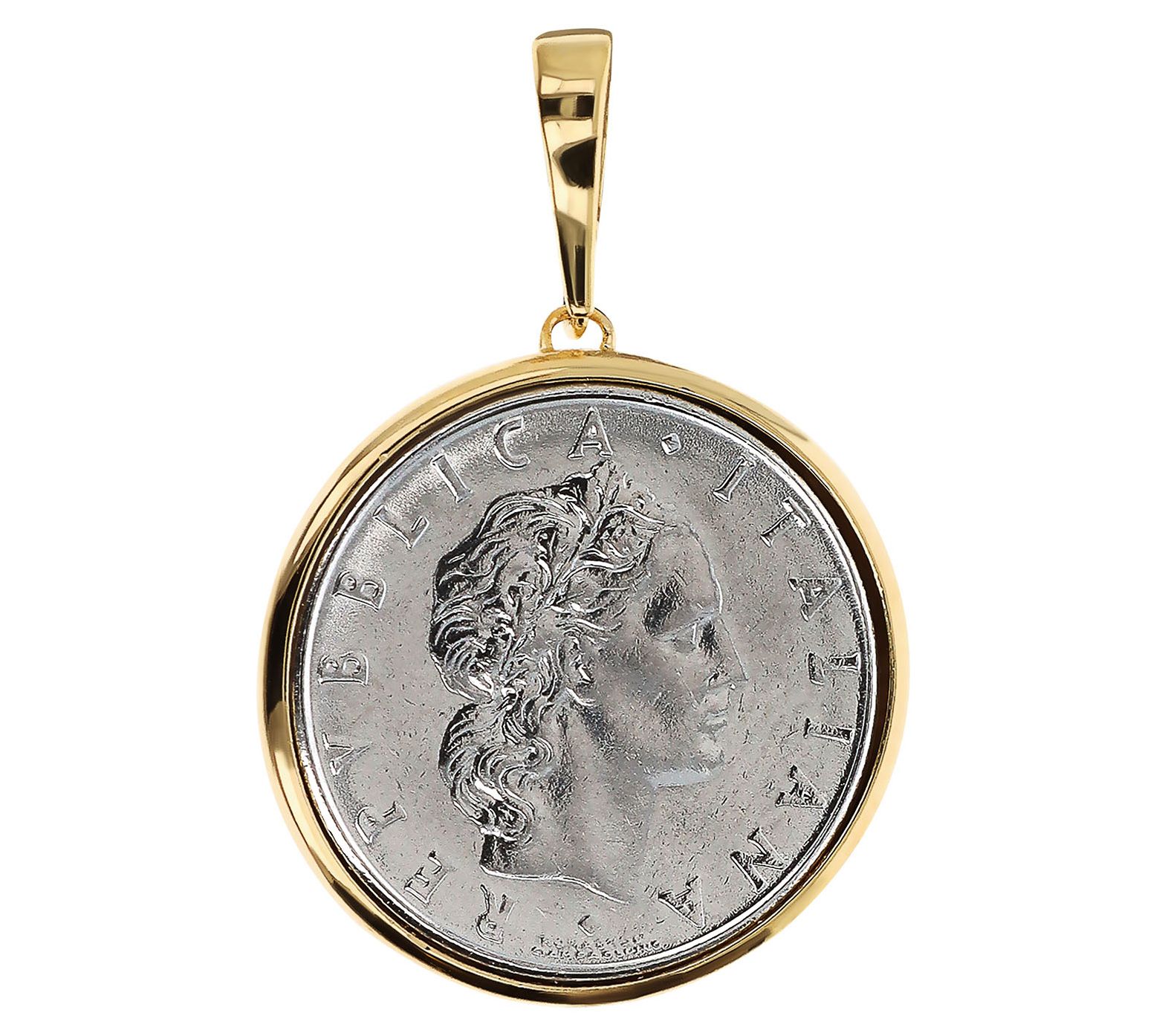 Ultrafine Silver 50 Lire Coin Pendant