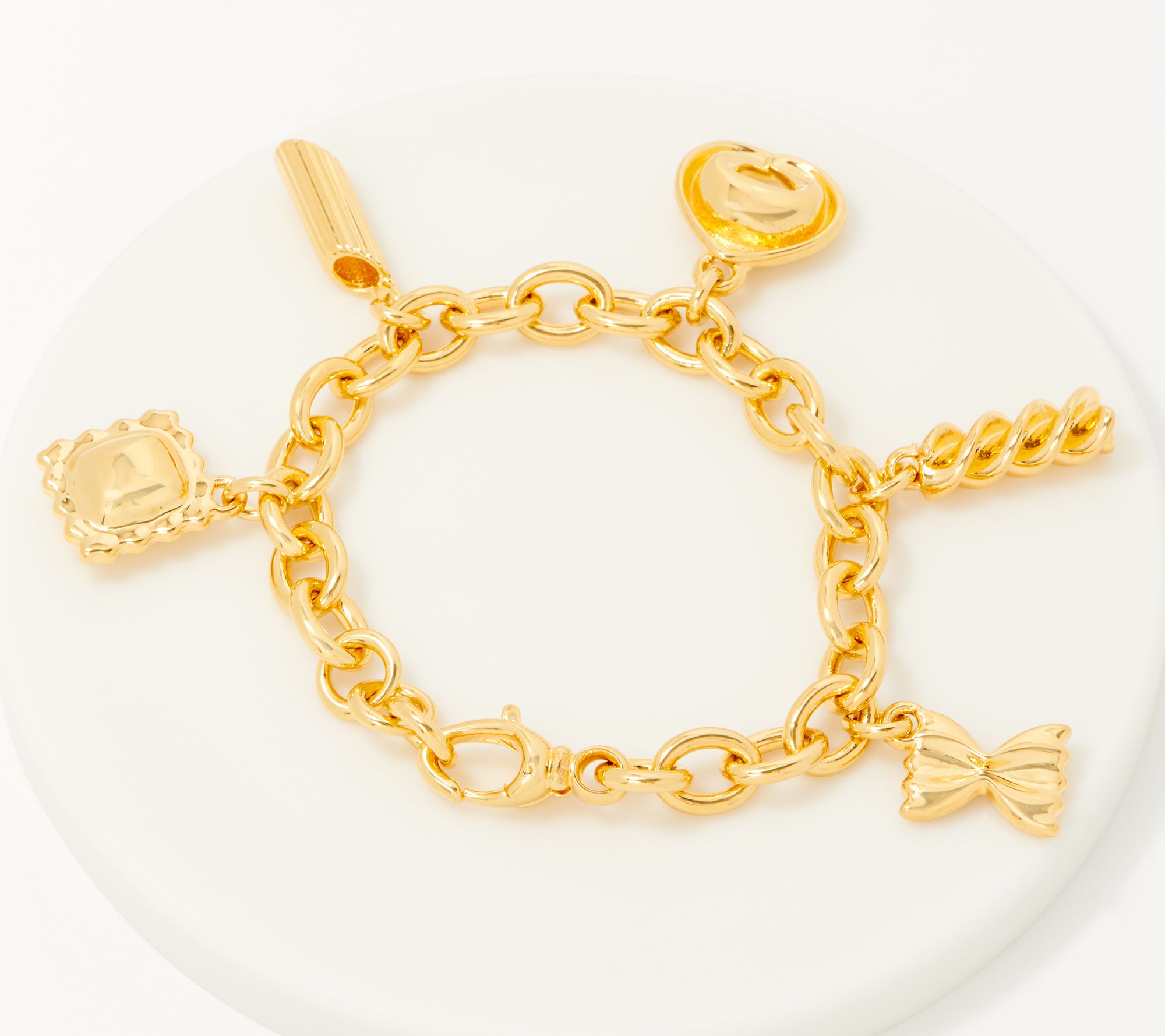 Oro Nuovo 71/4" Pasta Charm Bracelet, 14K Over Resin