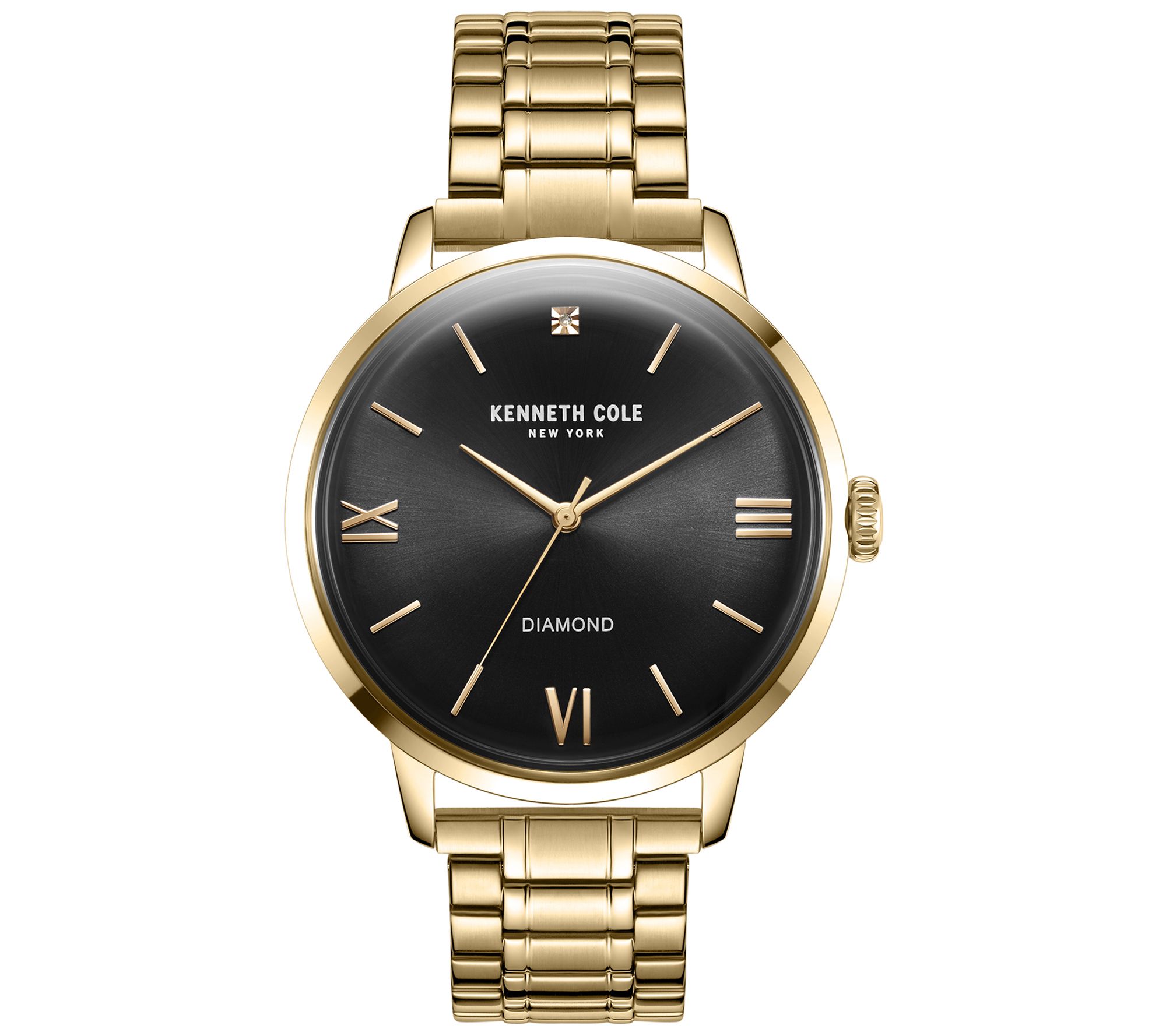 Peugeot Women's Goldtone Black Leather Strap Watch