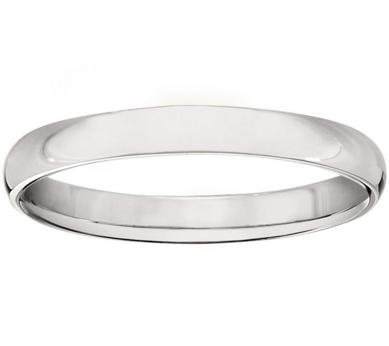 Women's 14K White Gold 3mm Half Round Wedding Band
