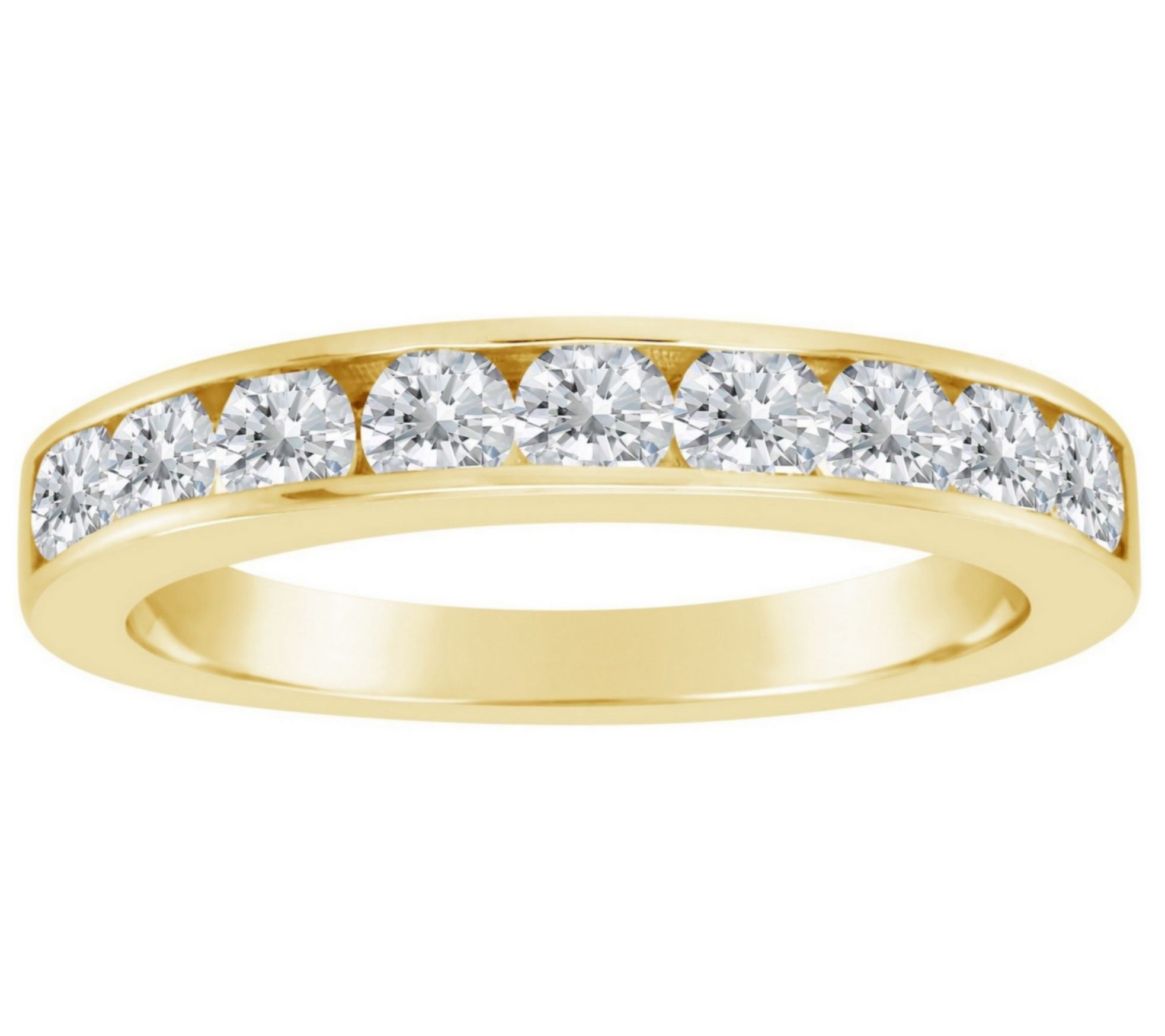 Affinity 7/8 ct tw 9-Stone Diam ond Channel Ban d Ring, 14K Gol