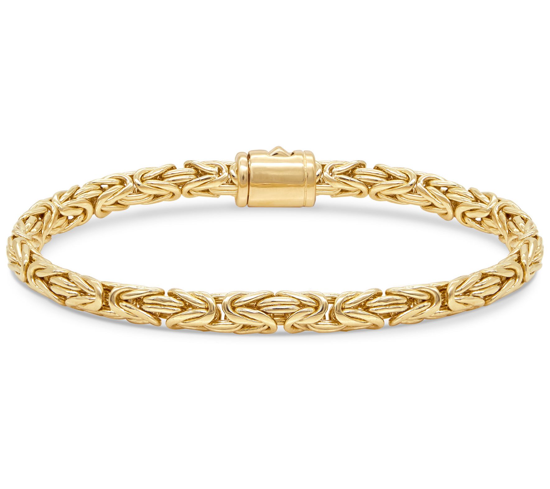 DEVATA 18K Gold Plated Sterling Byzantine 6mm Chain Bracelet - QVC.com