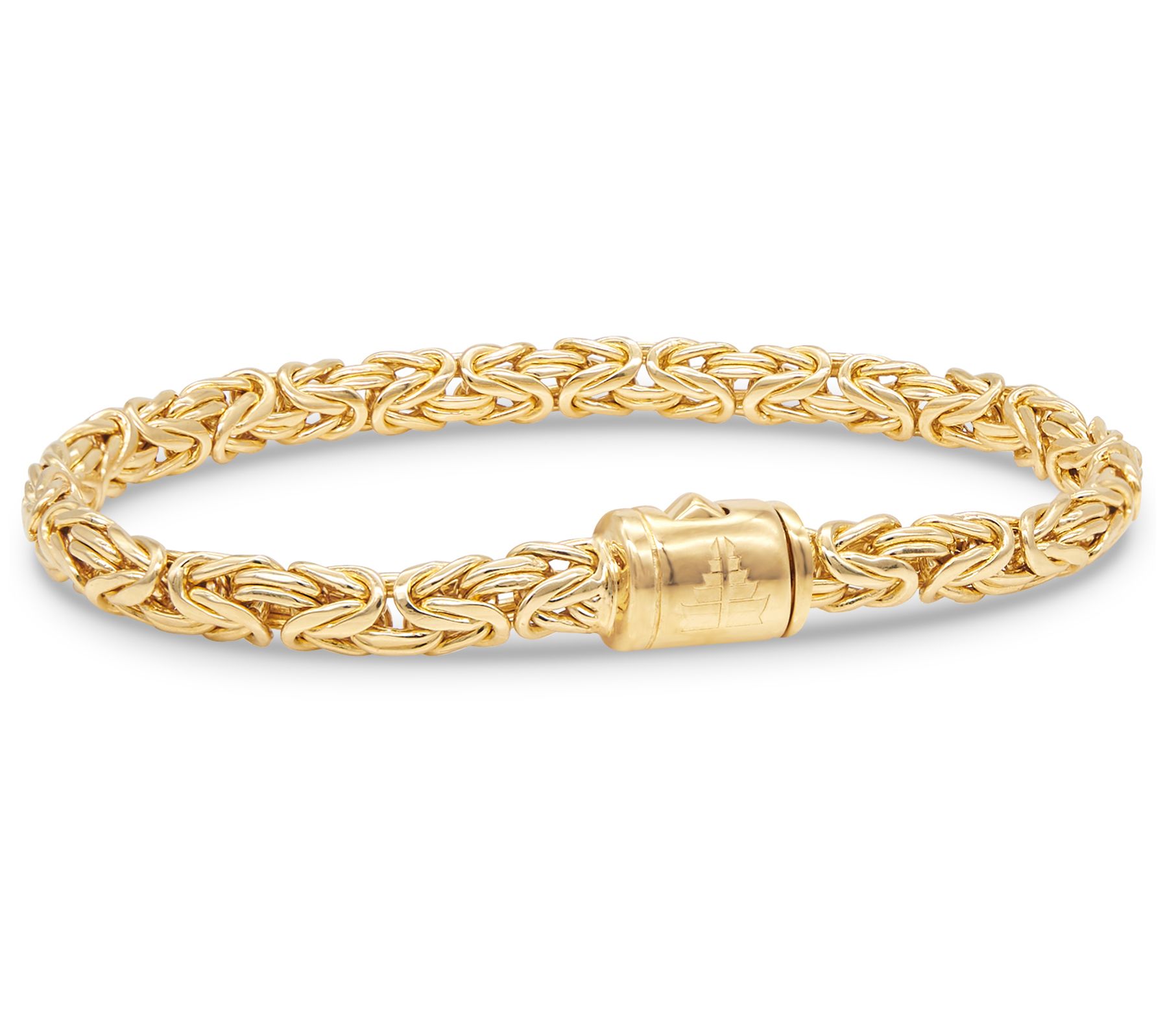 DEVATA 18K Gold Plated Sterling Byzantine 6mm Chain Bracelet - QVC.com