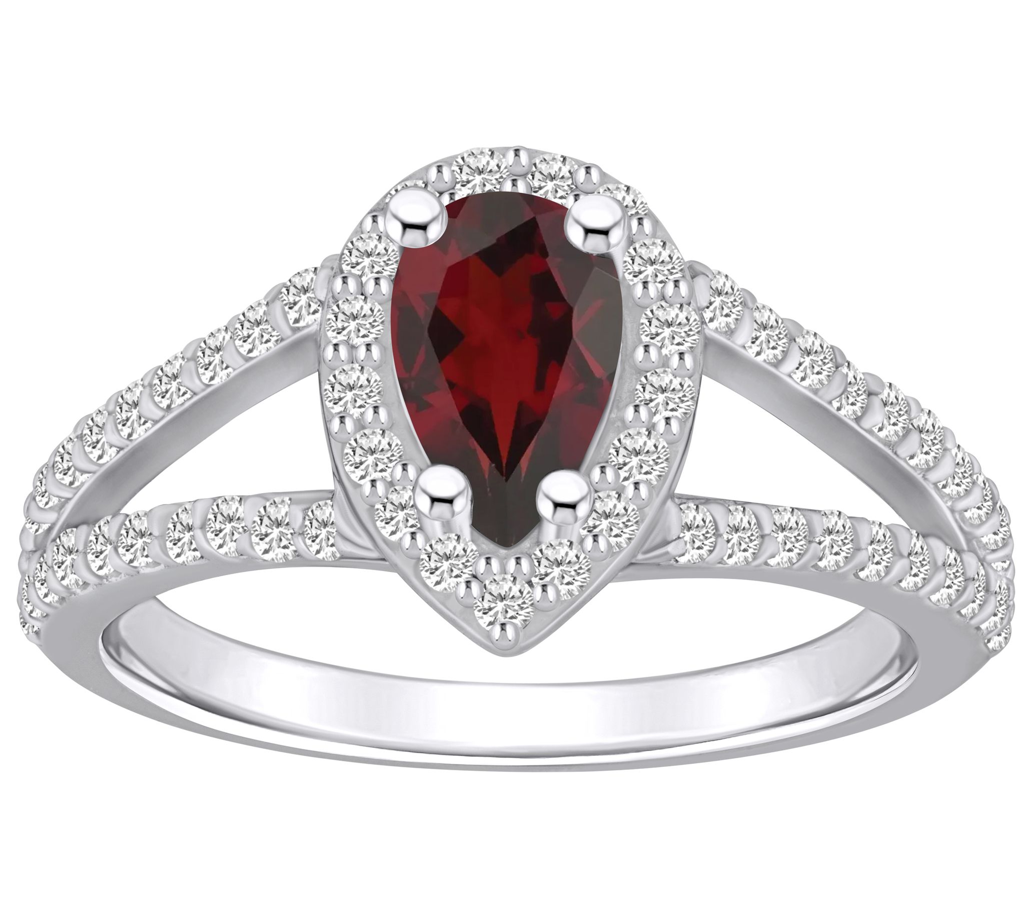 Affinity Gems Pear Gemstone & Diamond Ring, 14K White Gold