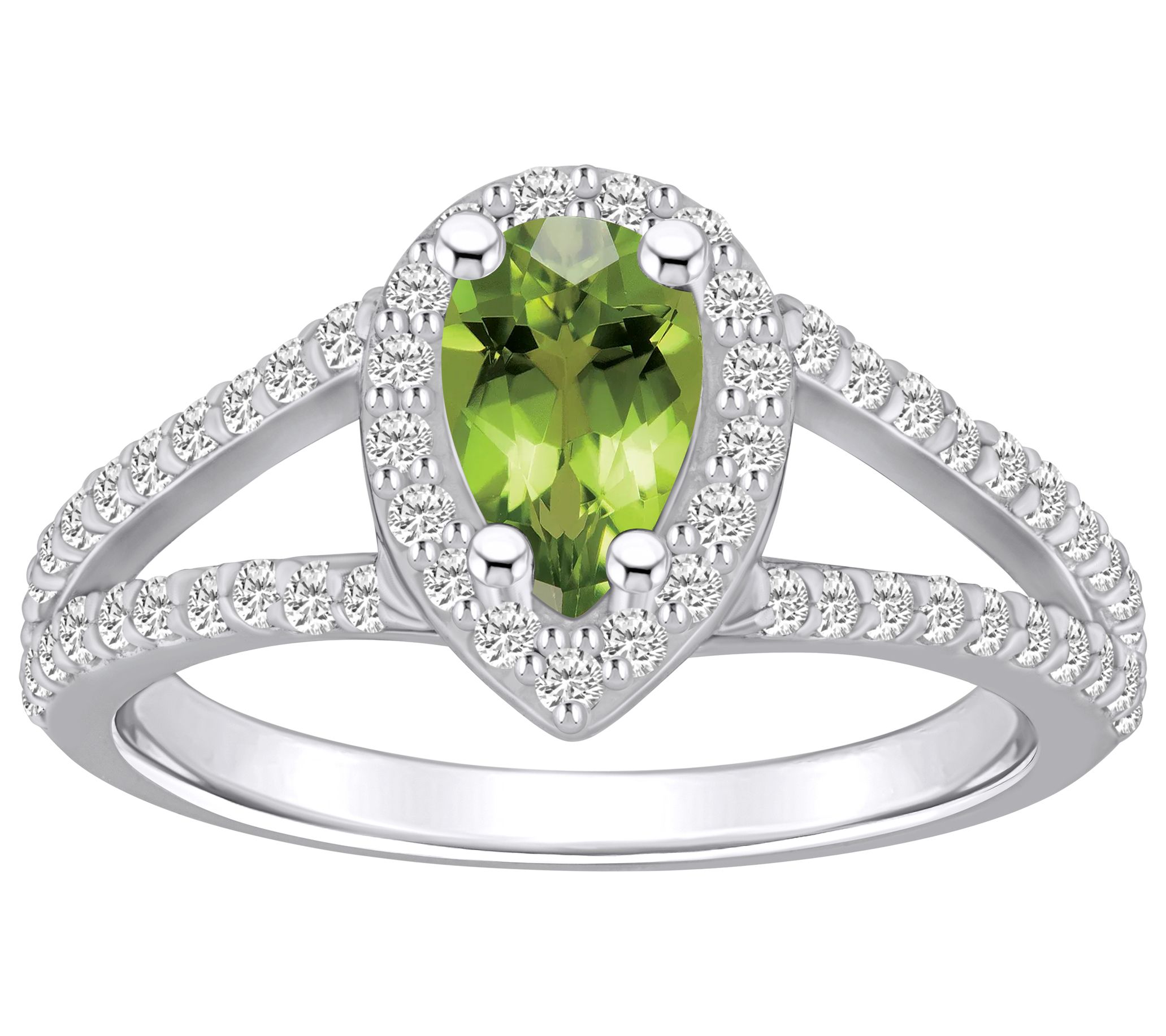 Affinity Gems Pear Gemstone & Diamond Ring, 14K White Gold