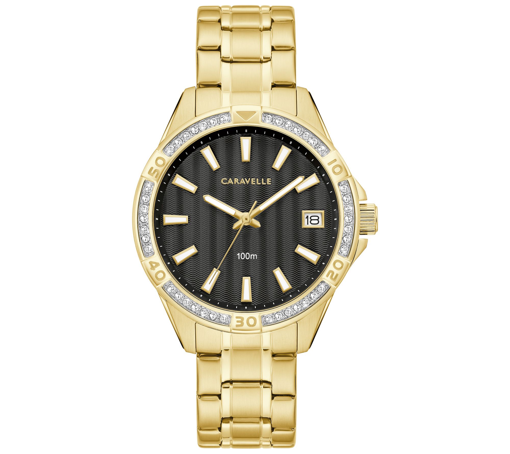 Caravelle by Bulova Women's Goldtone Crystal Accent Watch