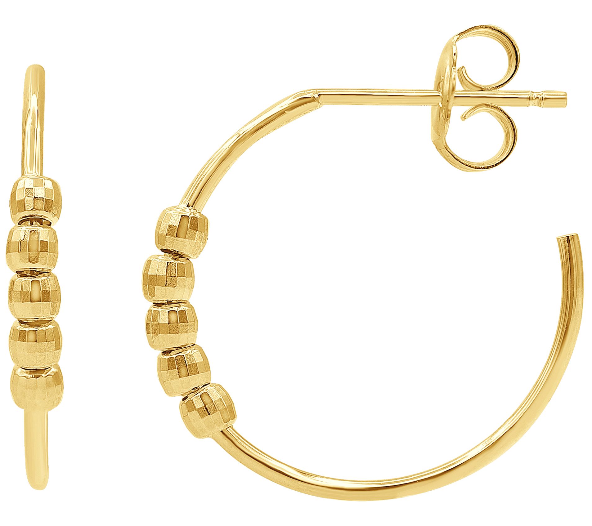 Qvc gold sales hoop earrings