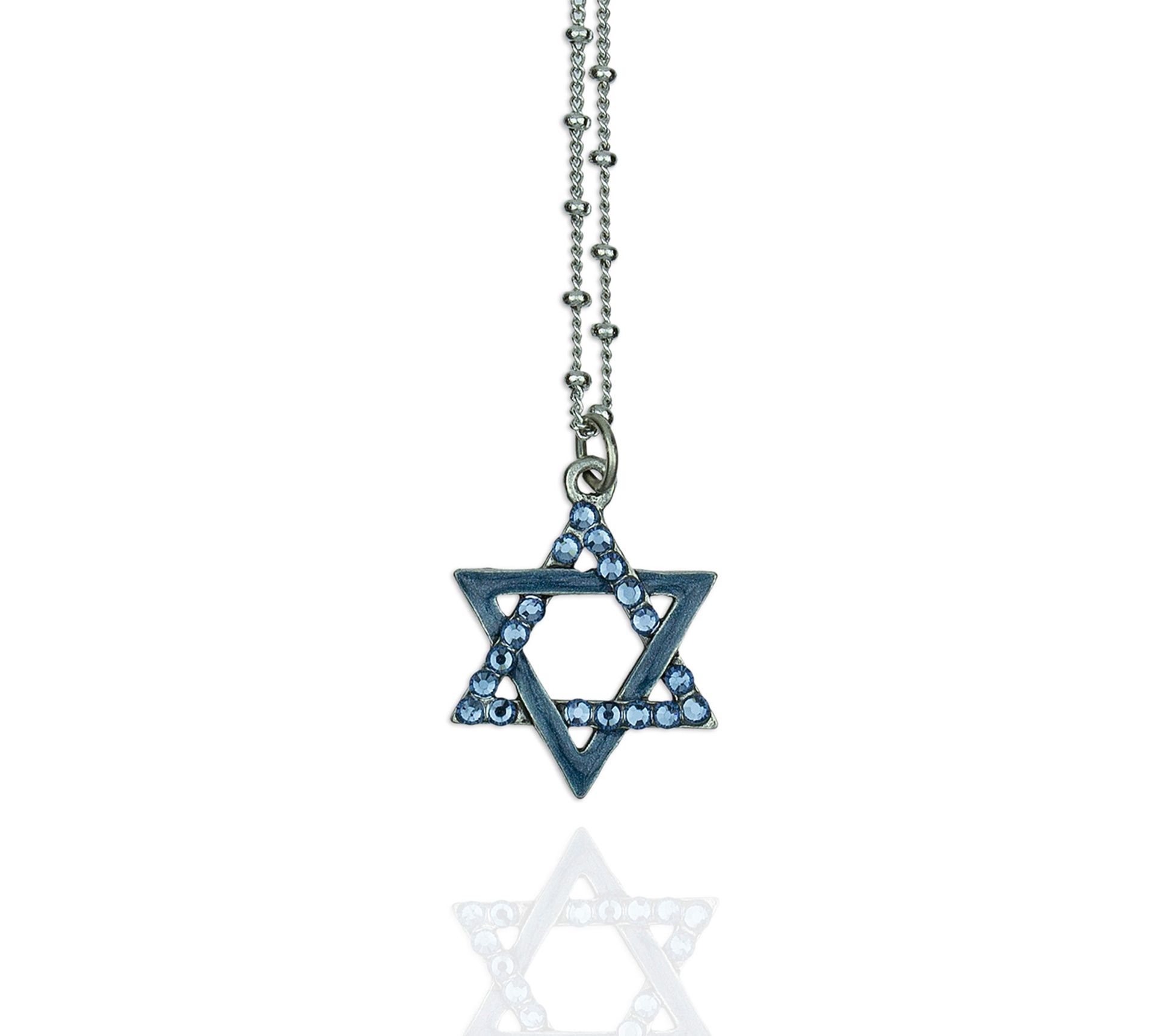 Anne Koplik Blue Star of David Pendant w/ Chain