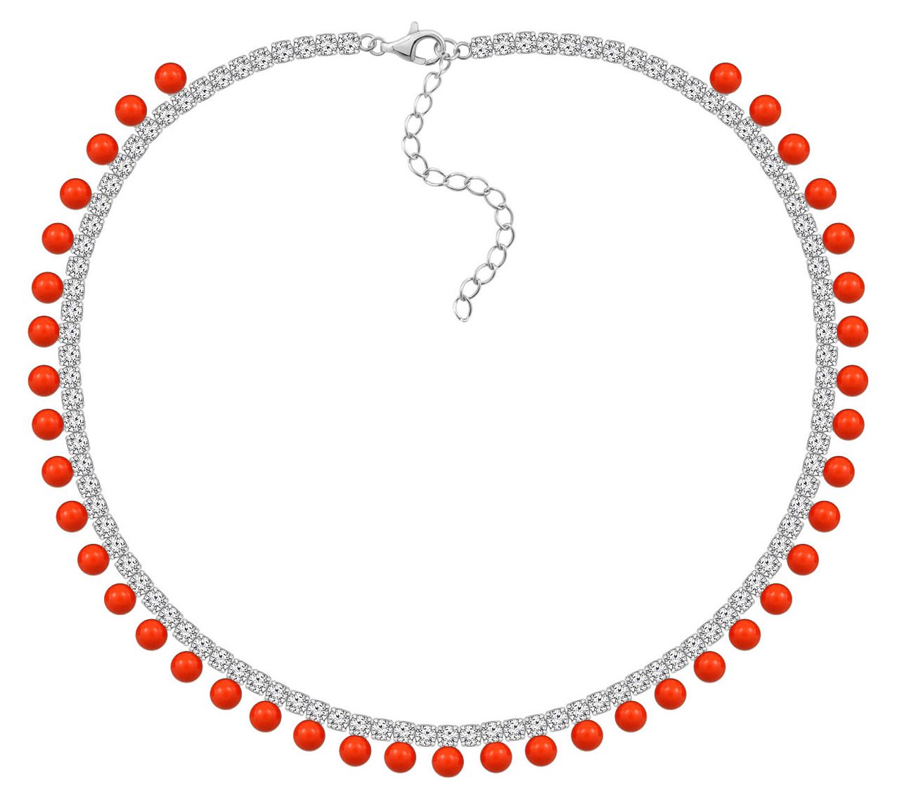 Diamonique 1.50 cttw Beaded Choker Necklace, Sterling Silver