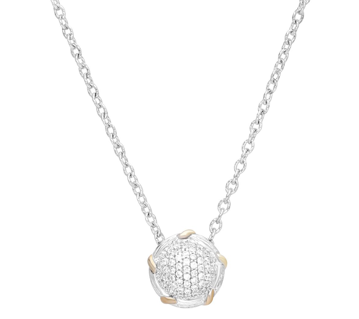 Ariva Sterling Silver & 18K Gold Diamond Necklace