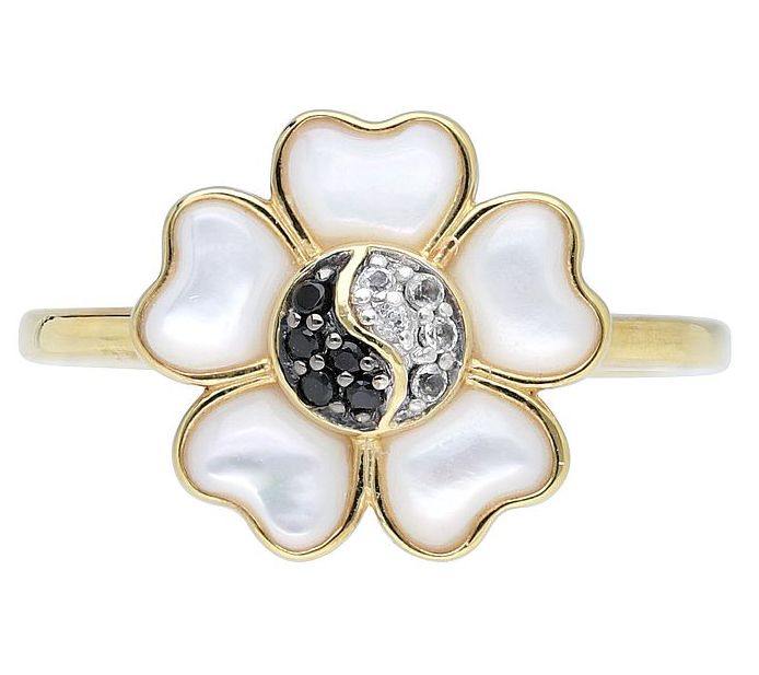Goddaughters 14K Gold Clad Multi-Gemstone Flower Ring