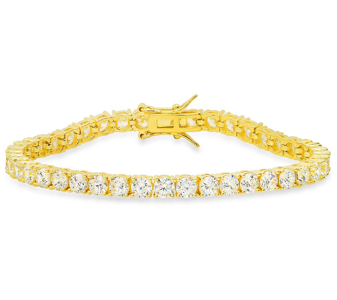 Sterling Silver 10.05 cttw Round-Cut Tennis Bracelet