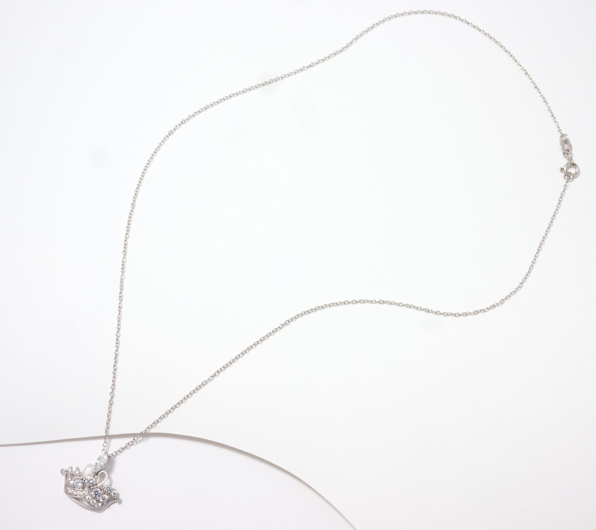 Diamonique's Disney Princess Tiara 18 Pendant Necklace 