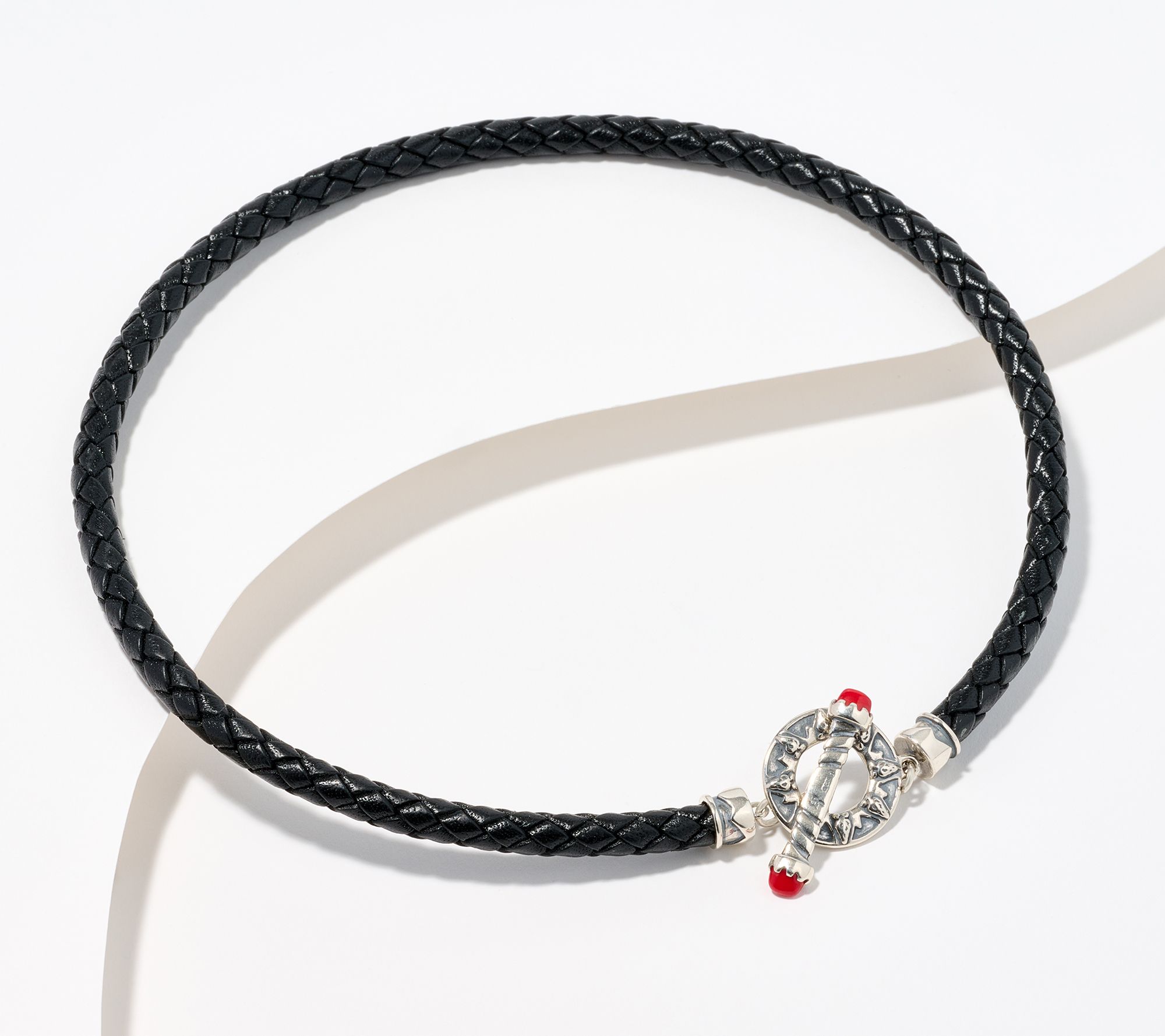 Braided Leather Choker with Sterling 2024 Toggle Clasp