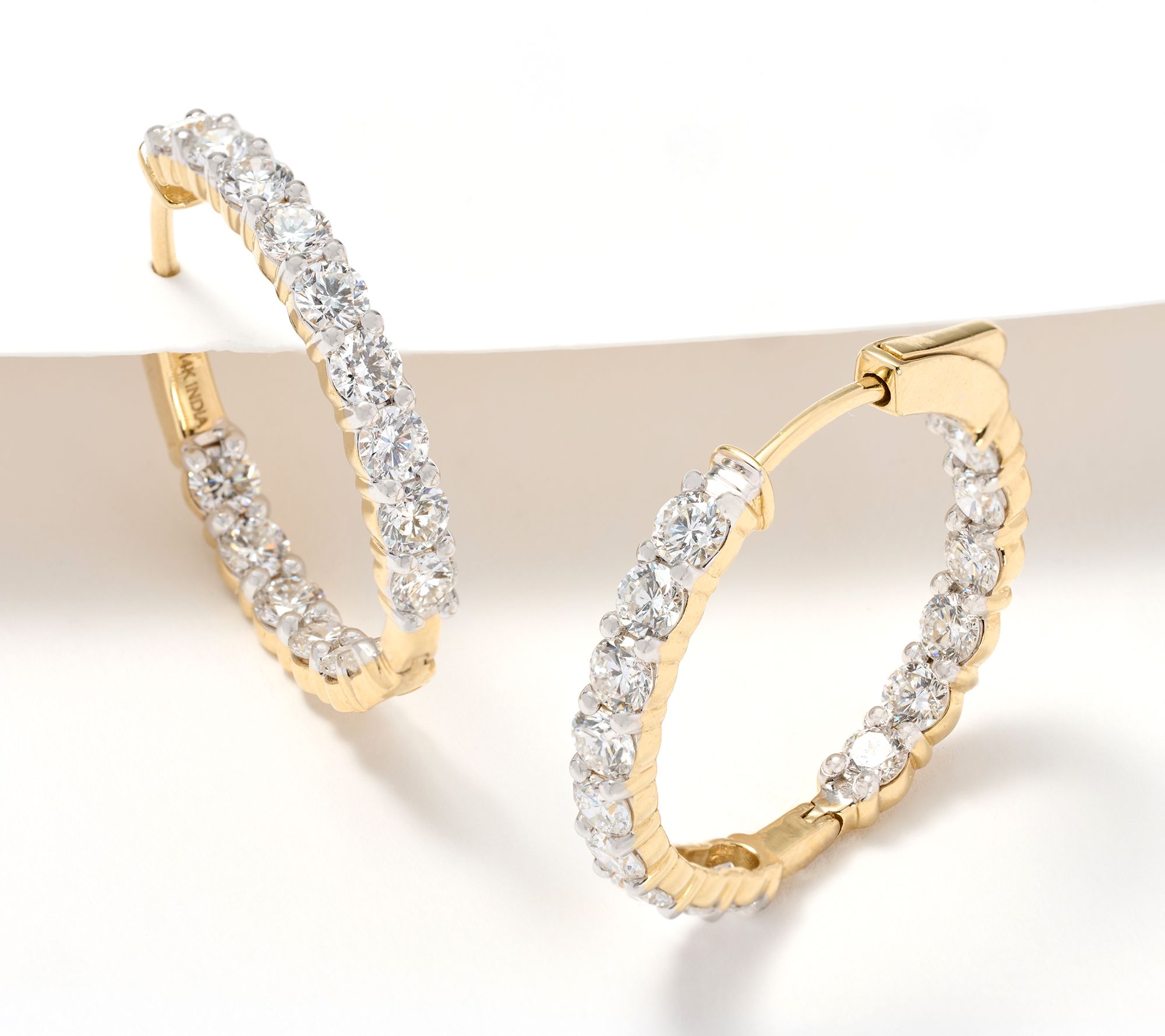  Fire Light Lab Grown Diamond Inside-Out Classic Hoops, 3.50cttw, 14K - J430083