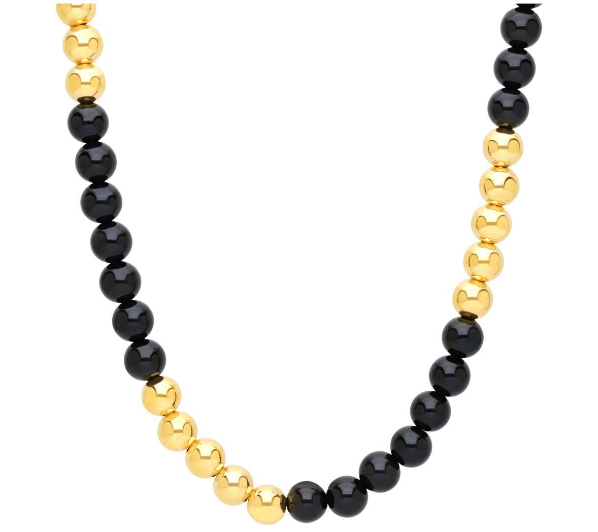 Elyse Ryan 14K Gold Clad & Onyx Adjustable Bead  Necklace