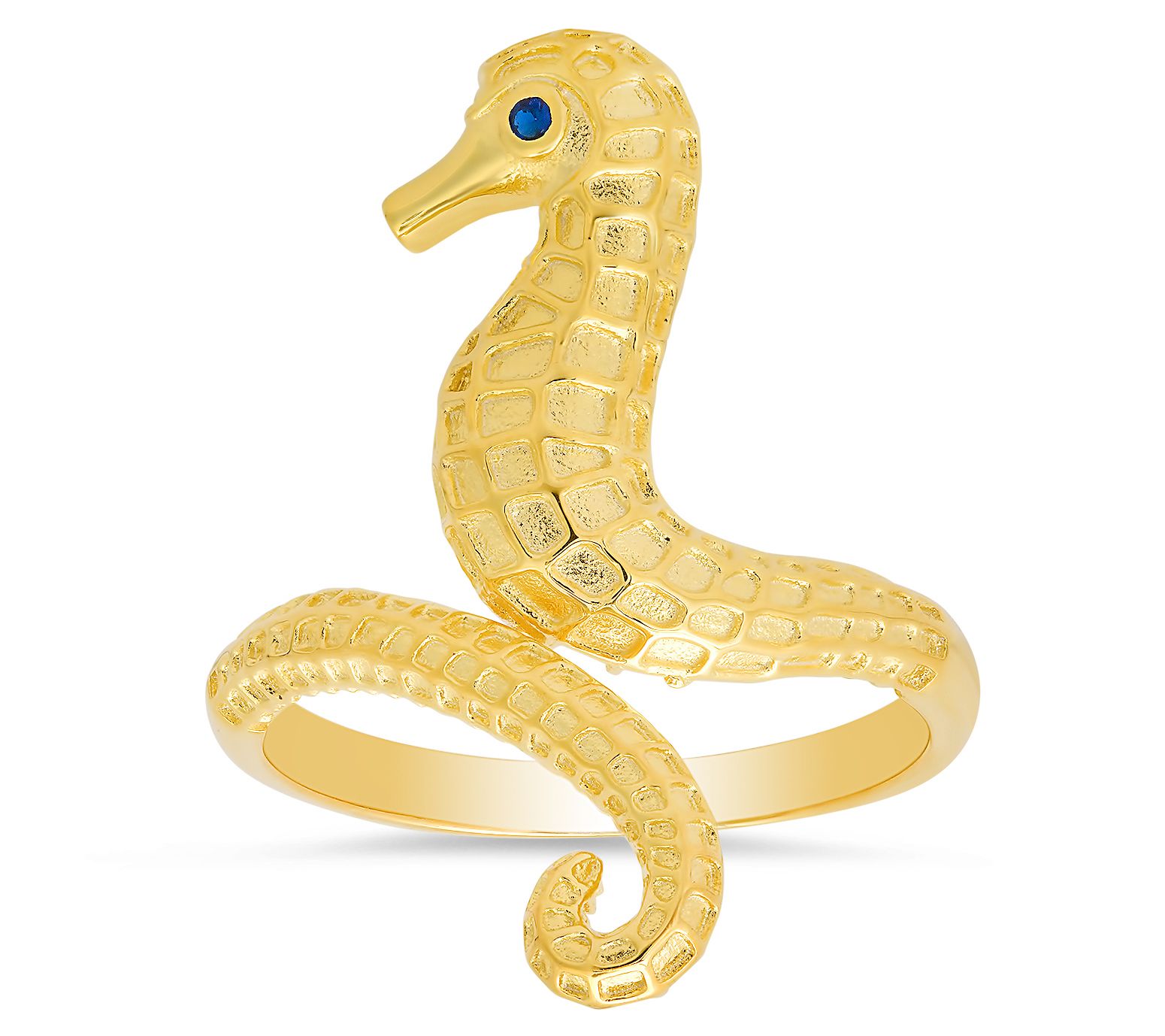 Diamonique Seahorse Ring, Sterling Silver