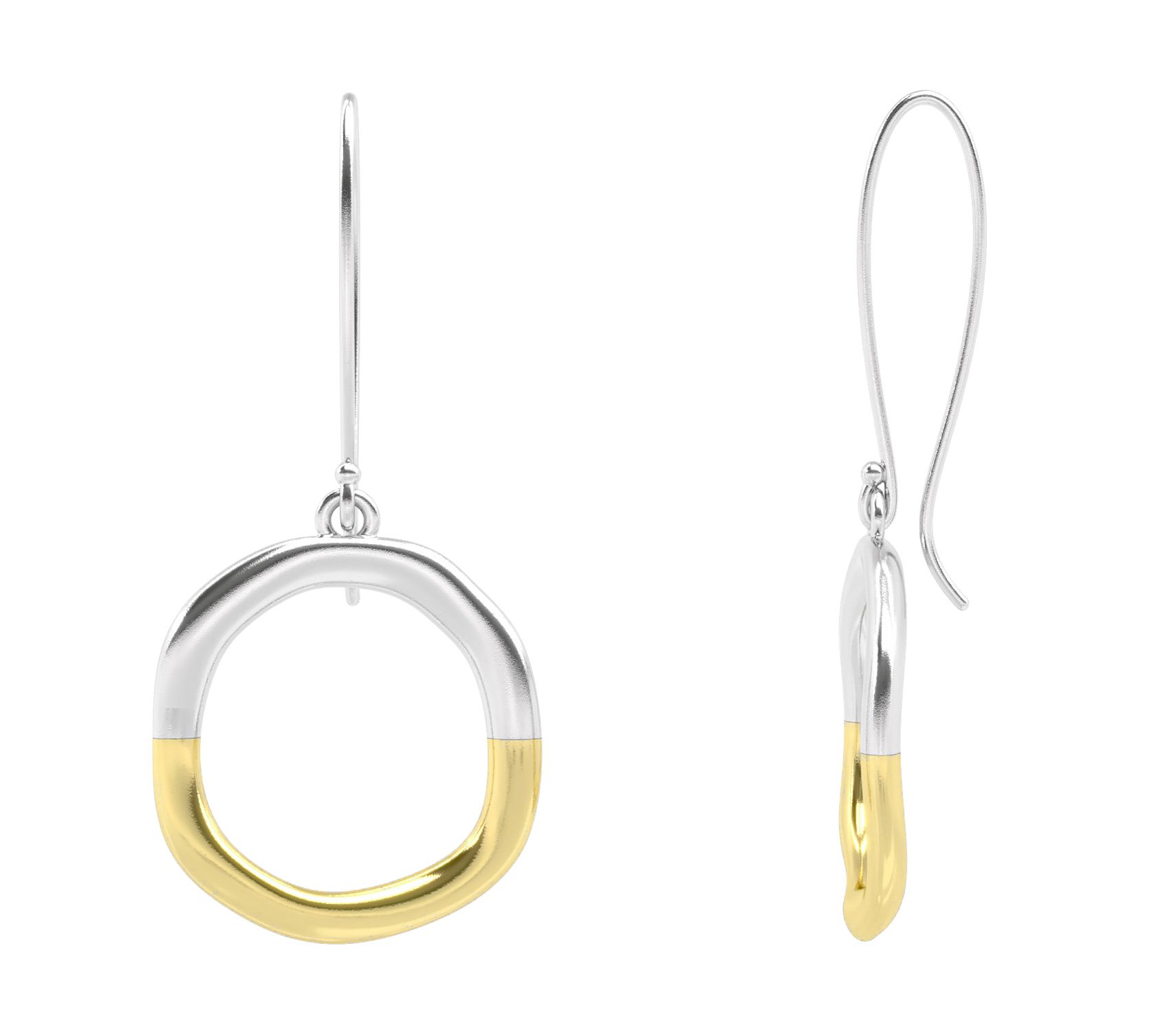 Or Paz Sterling Silver Two-Tone Open Circle Dangle Earrings