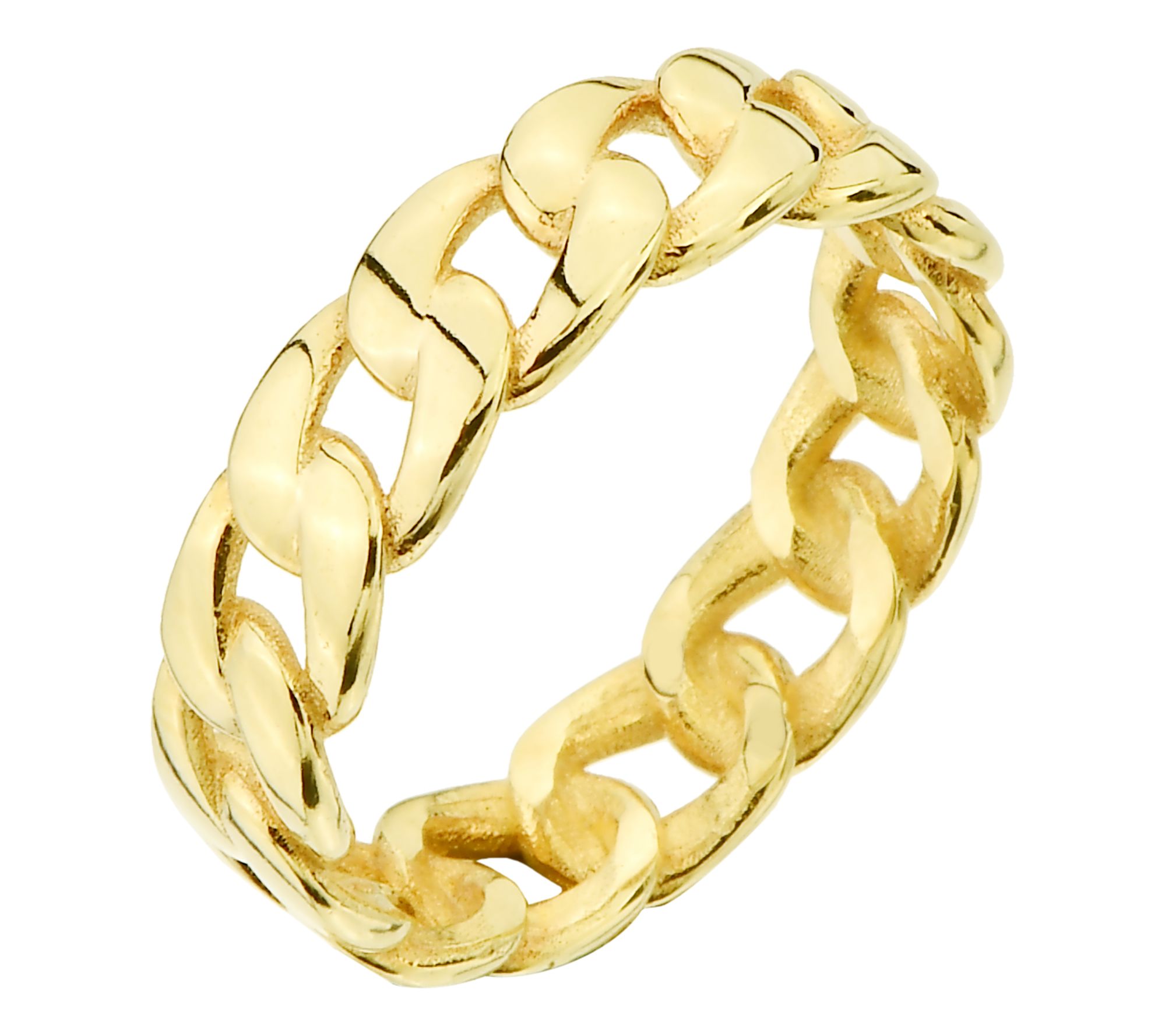 Adorna 14K Gold Solid Curb Ring